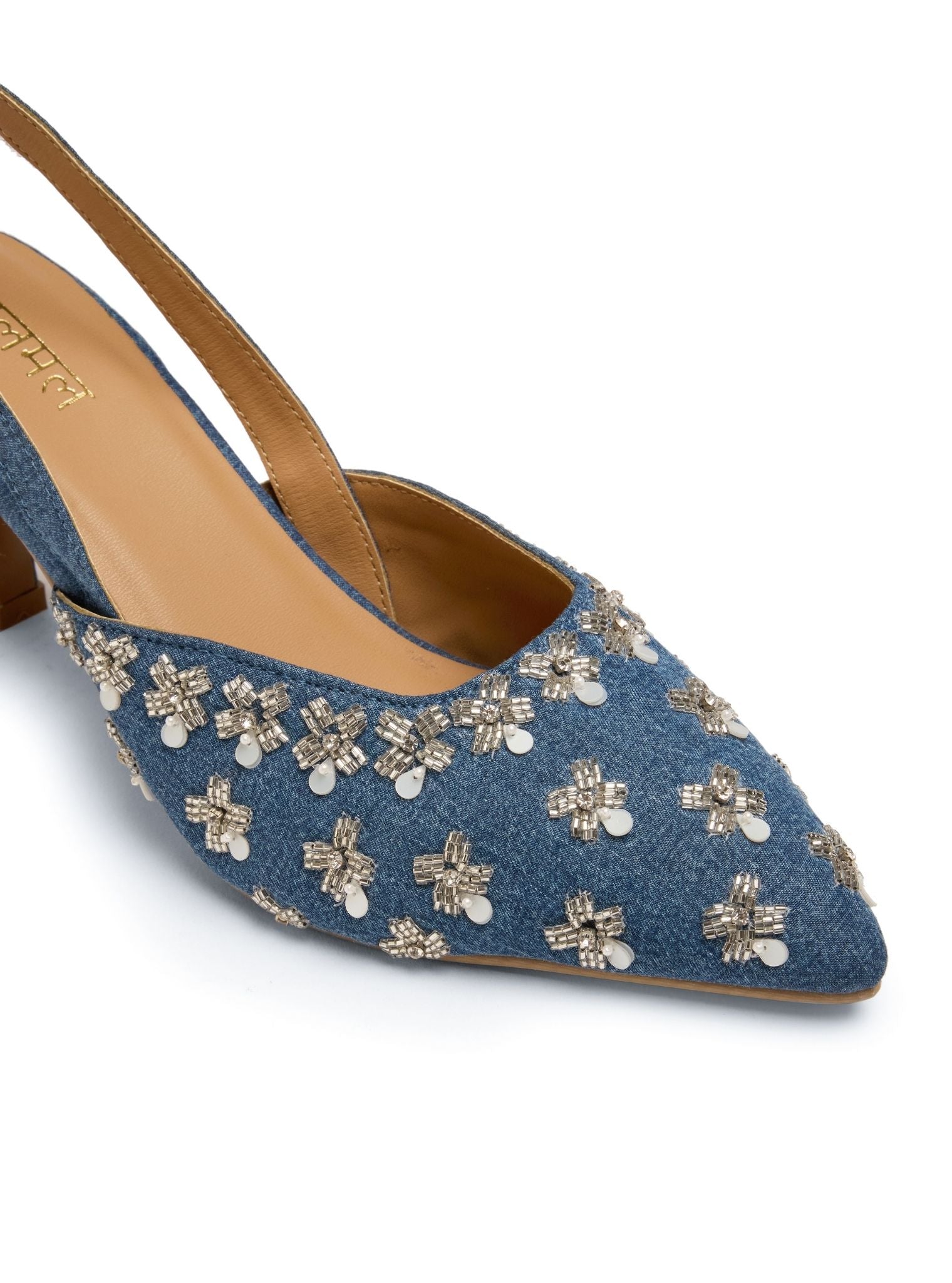 Iris Denim Vegan Pointy Heel