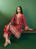 Callaia Cupro Satin Red Kurta Set main image 1