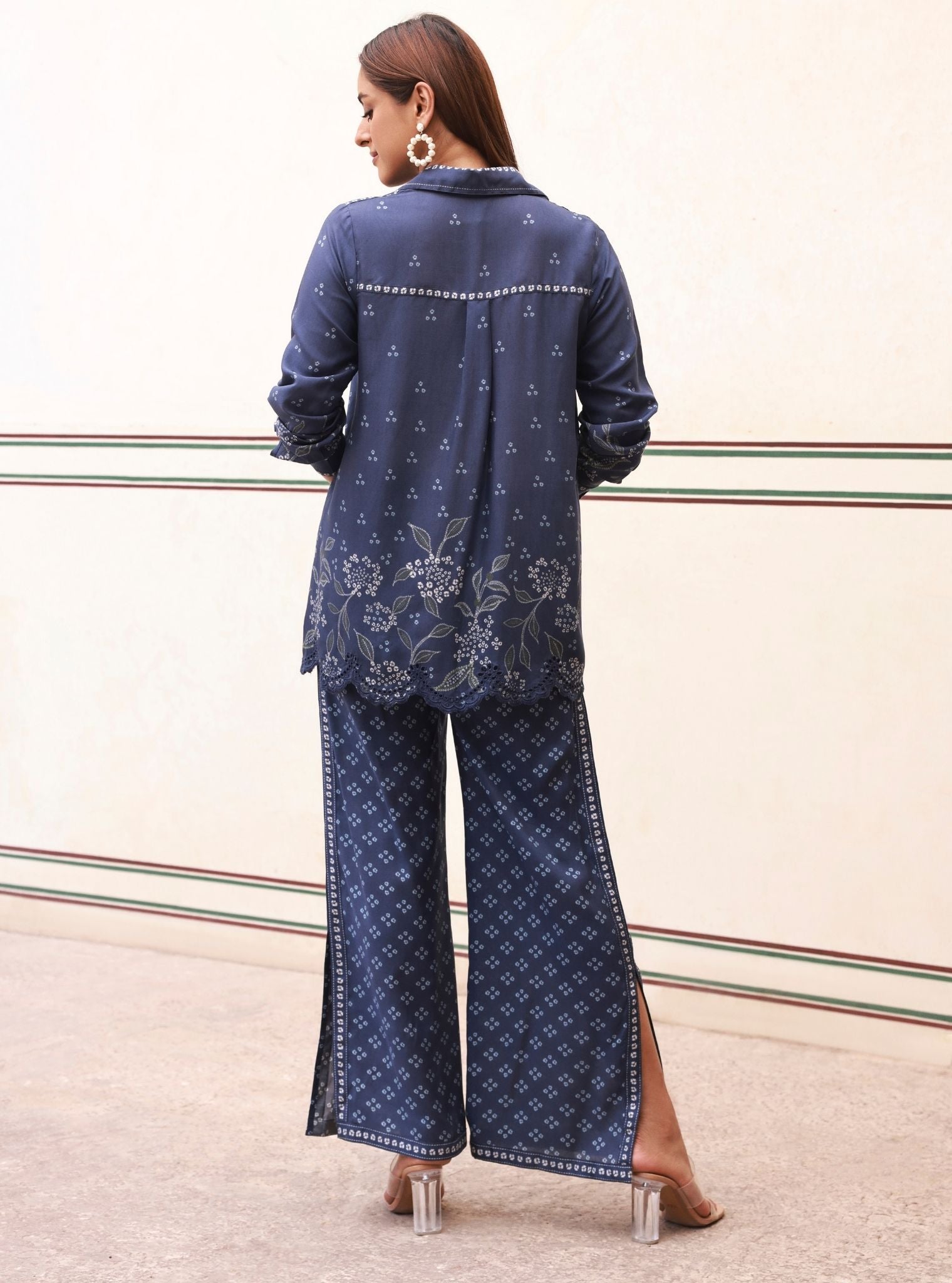 Eirene Lawn Printed Navy Co-ord Set