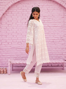Izetta Organza Green Kurta Set