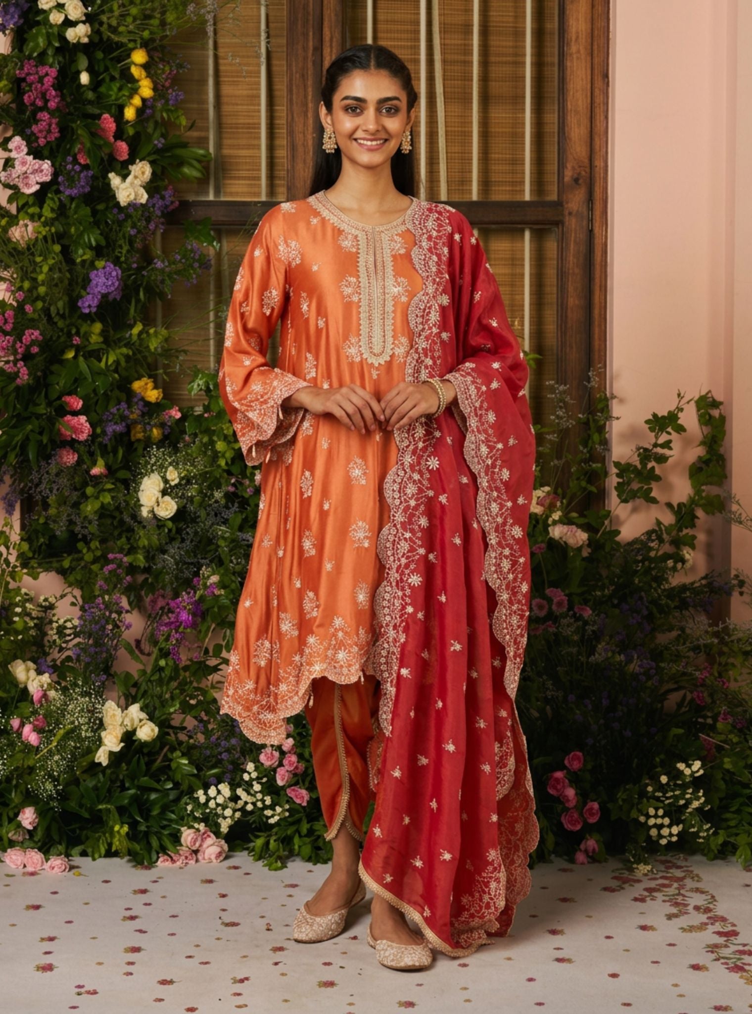 Kangna Cupro Satin Burnt Orange Pant
