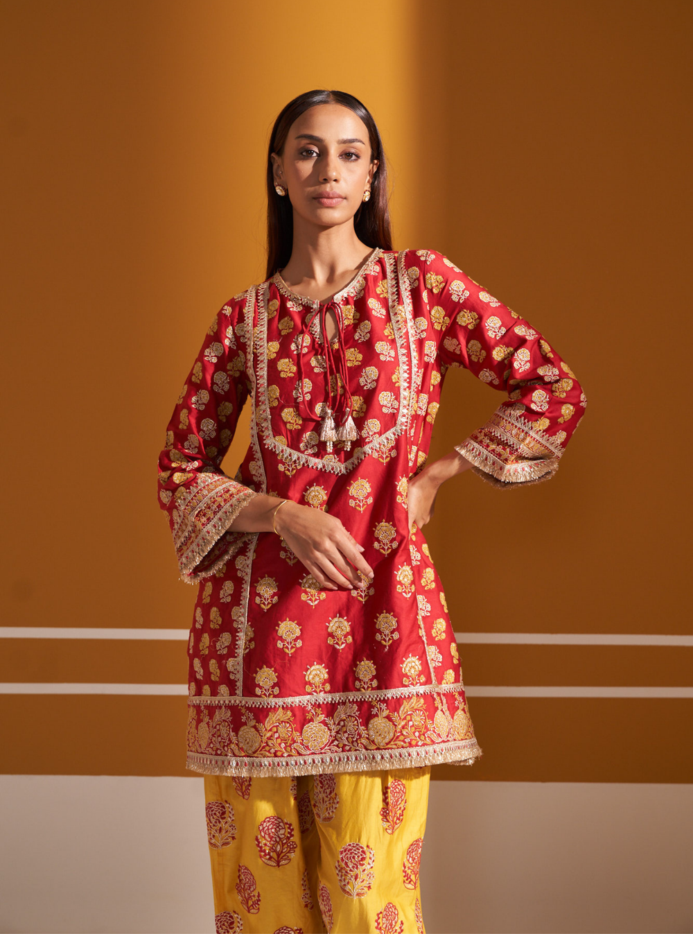 Aphinya Pima Satin Purple Kurta Set