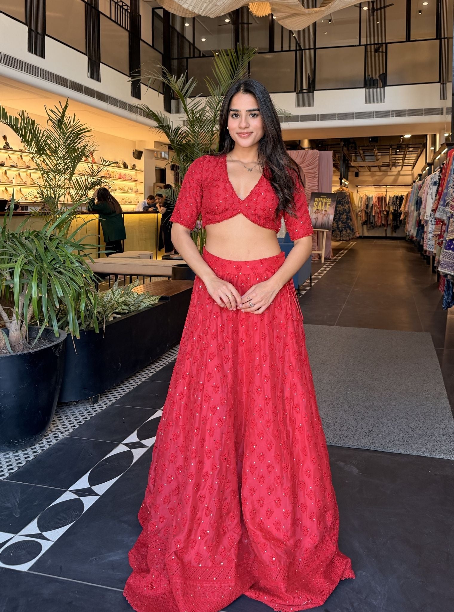 Kilol Organza Red Lehenga Set