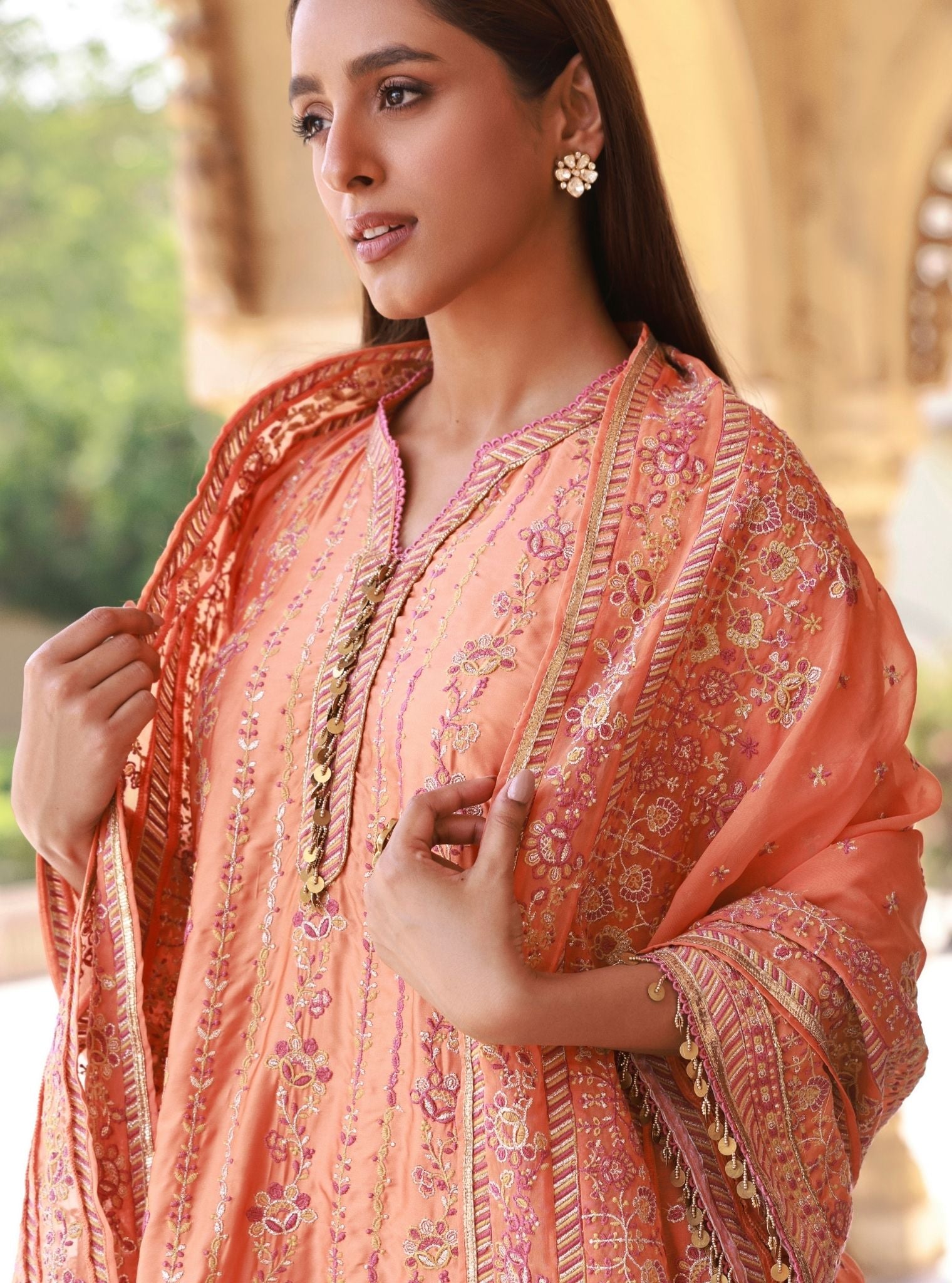 Pralika Orange Kurta Set