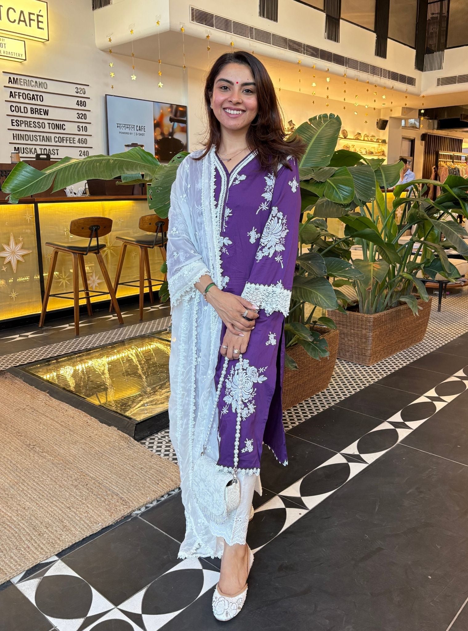 Iraavat Pima Satin Purple Kurta Set