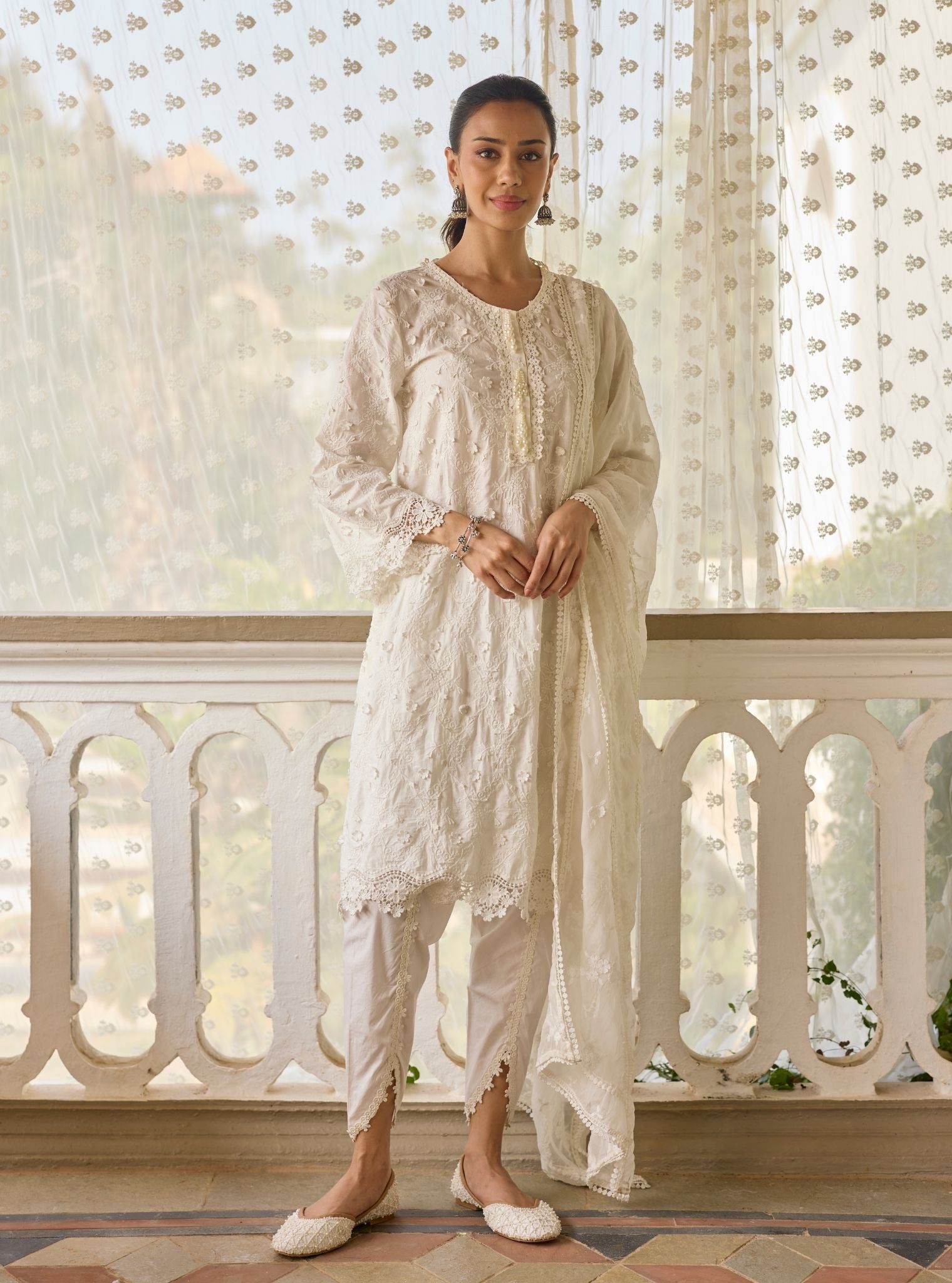 Baybreeze Supima Cotton White Kurta Set