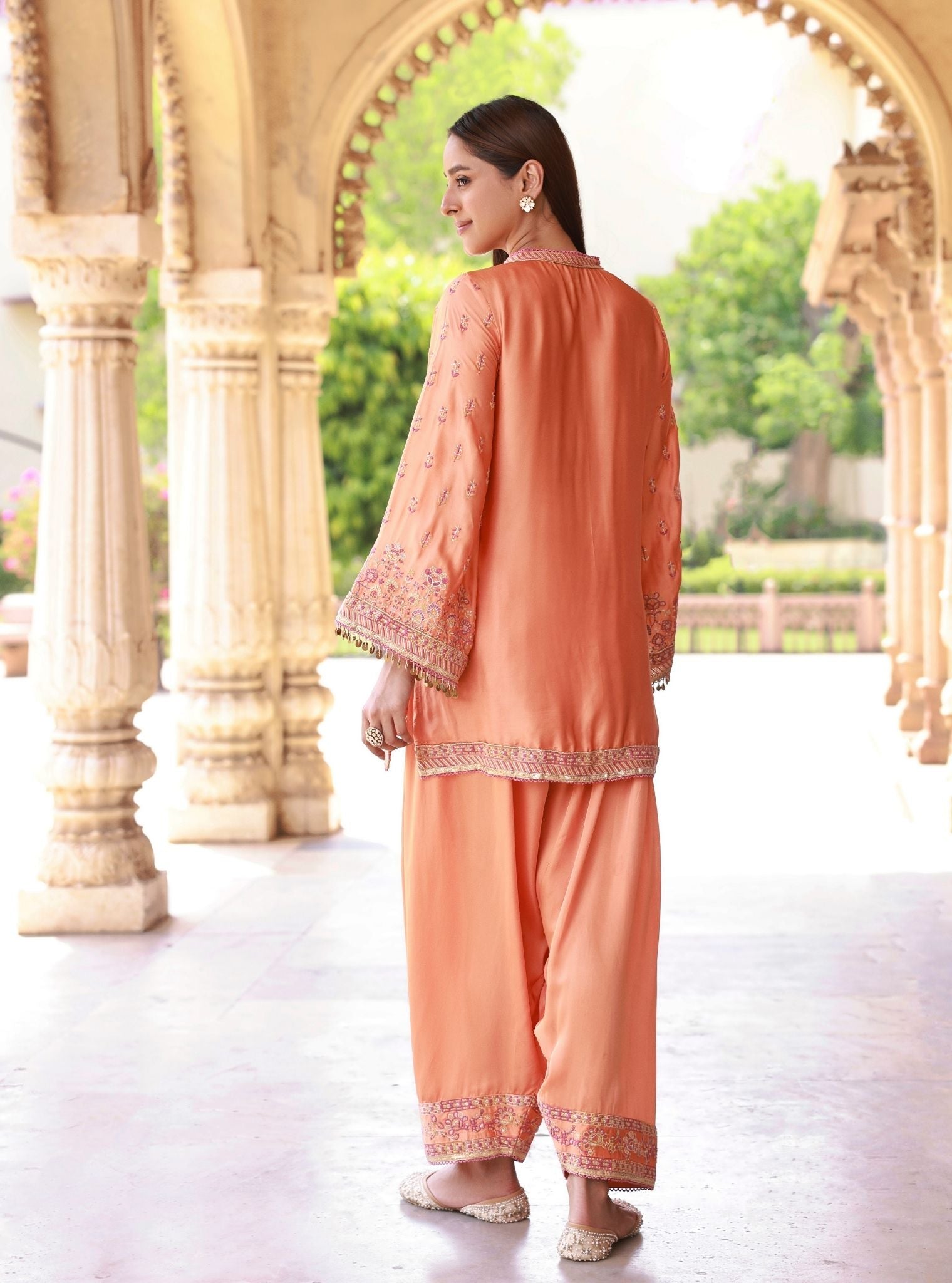 Pralika Orange Kurta Set