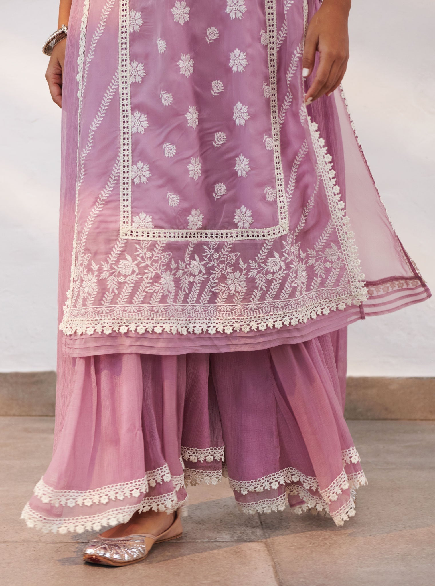 Mulmul Chiffon Armagh Sharara