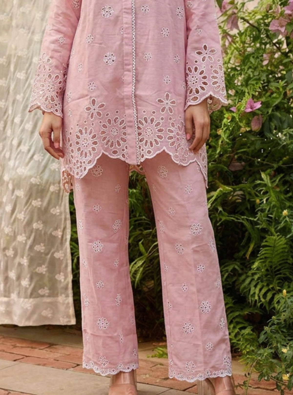 Selene Linen Pink Shirt Set