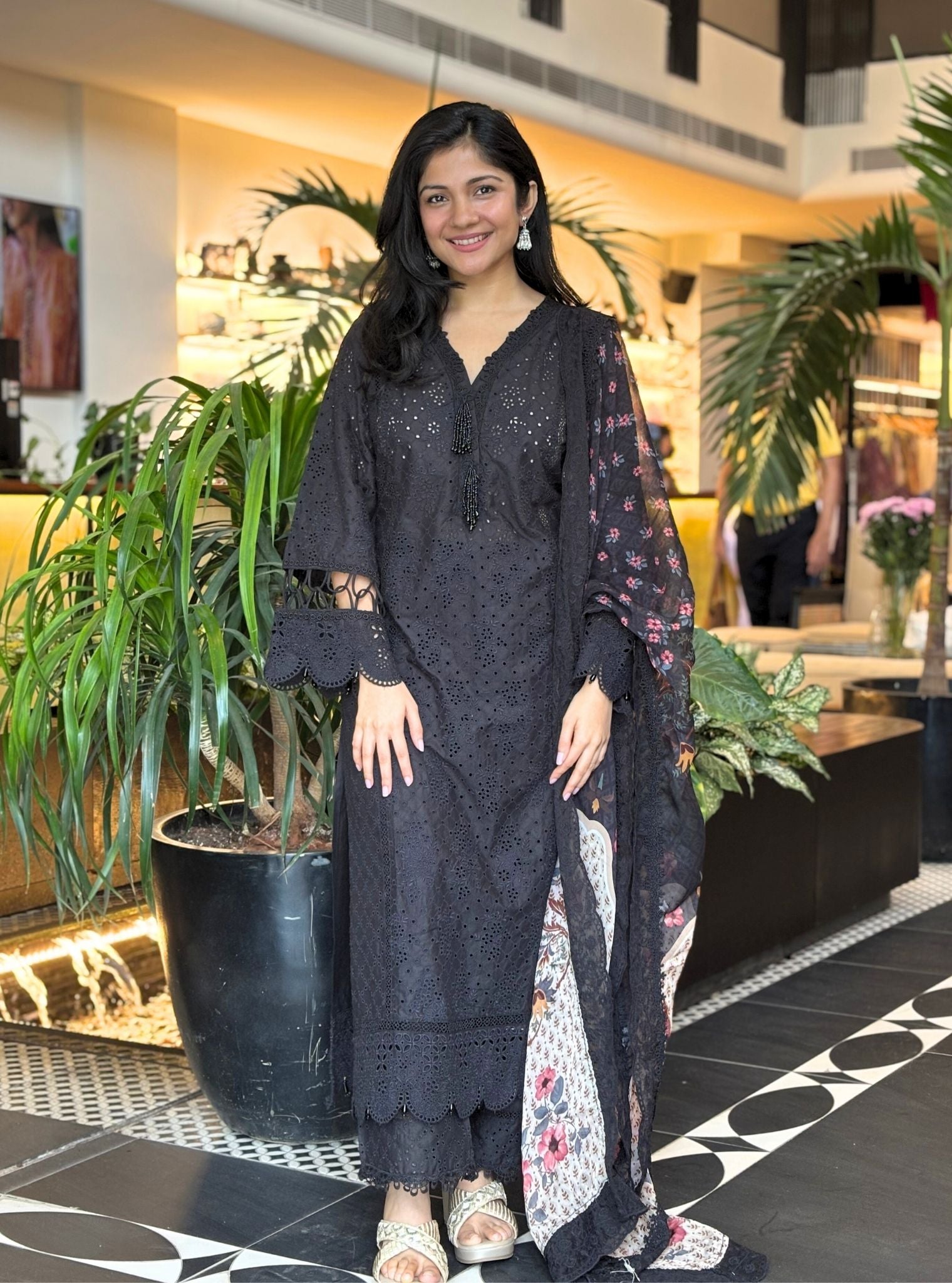 Aaira Supima Cotton Black Kurta Set