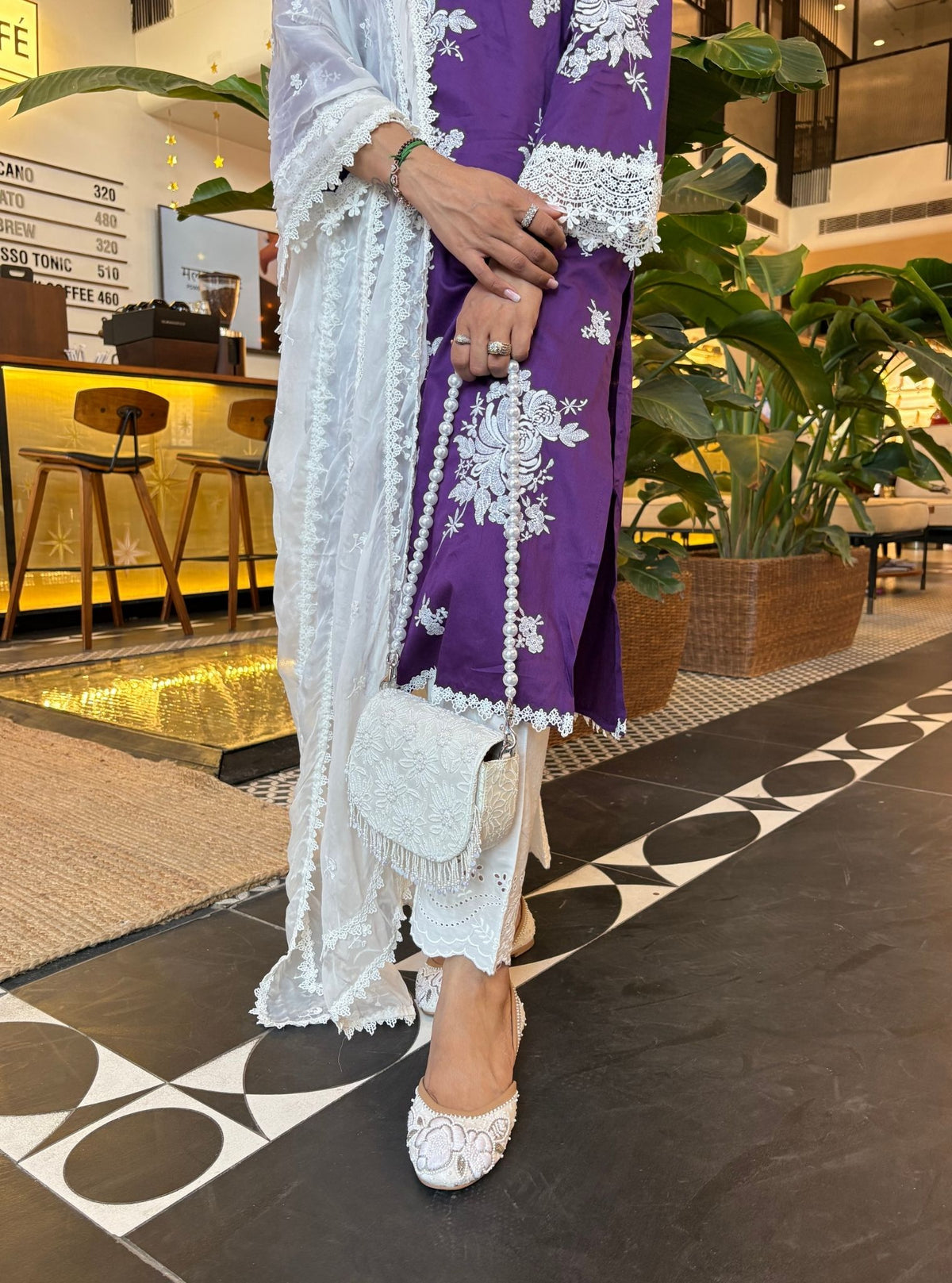 Iraavat Pima Satin Purple Kurta Set