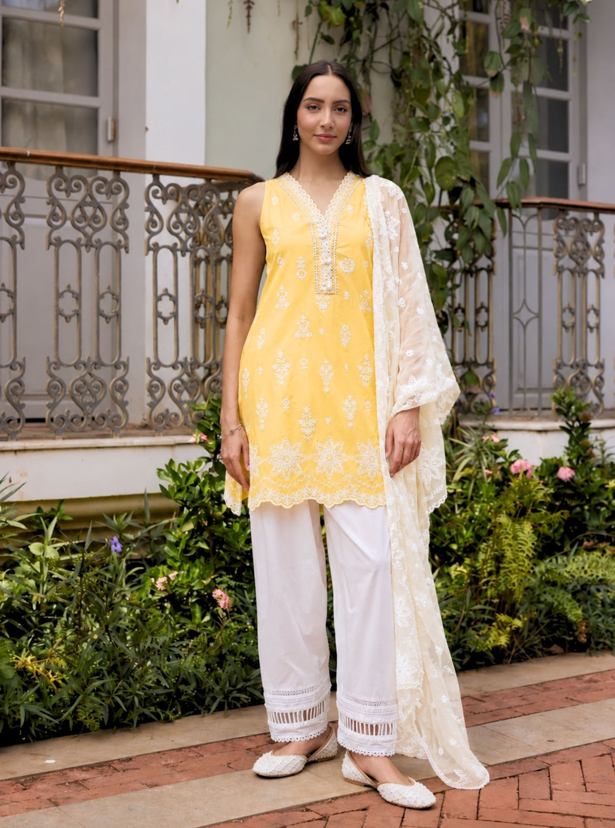 Zoa Supima Cotton Yellow Kurta Set
