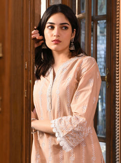 Mulmul Supima Cotton Dhansiri Beige Kurta main image 1