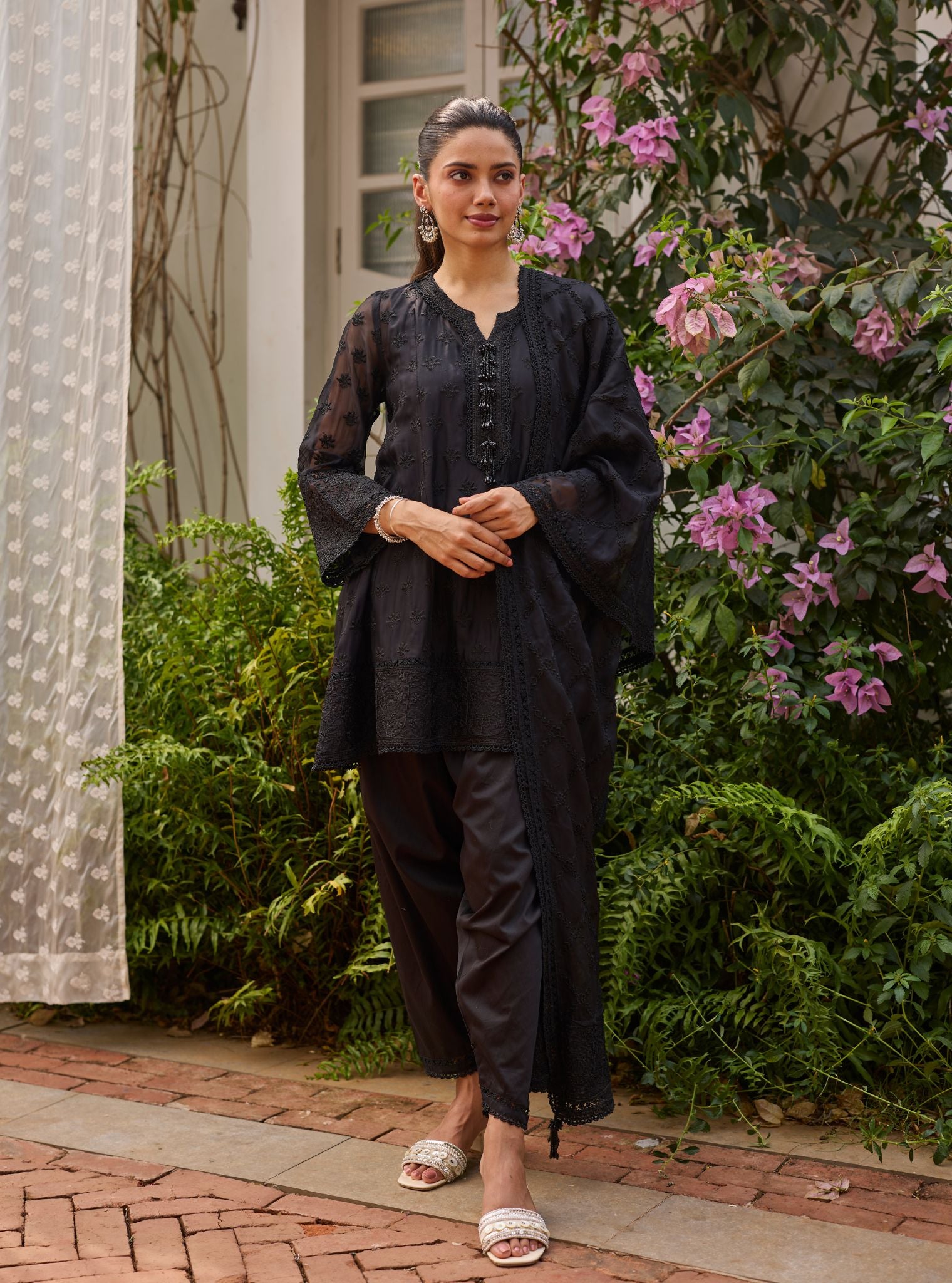 Taroa Organza Black Kurta Set