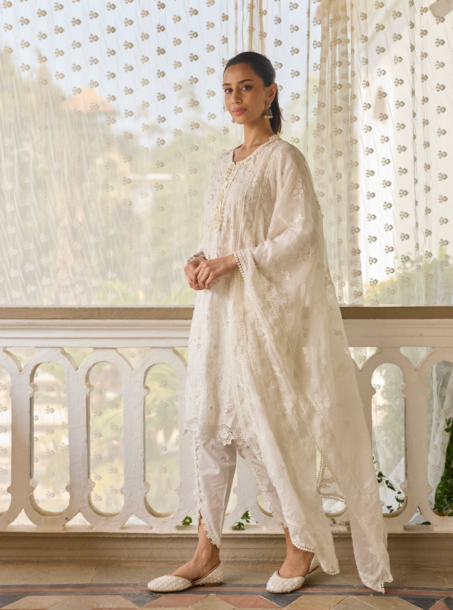 Baybreeze Supima Cotton White Kurta Set