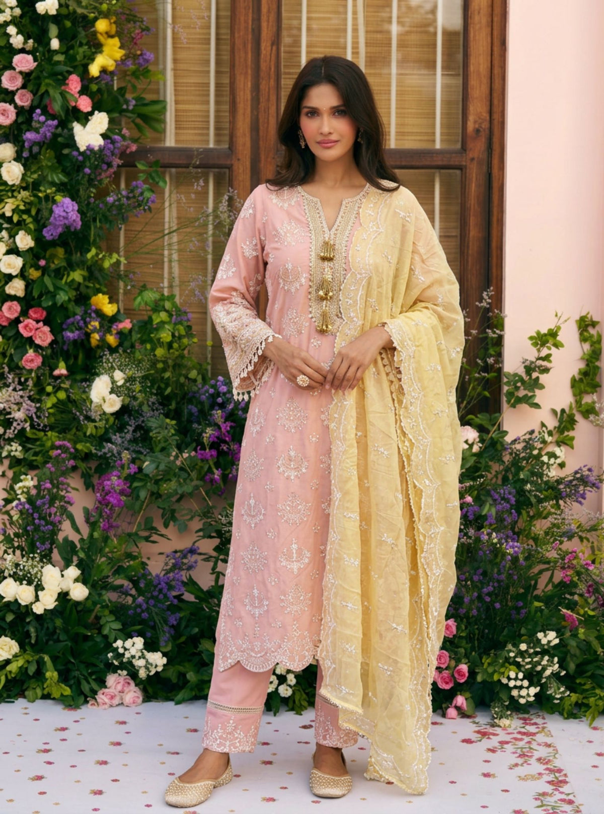 Amie Supima Cotton Peach Kurta Set