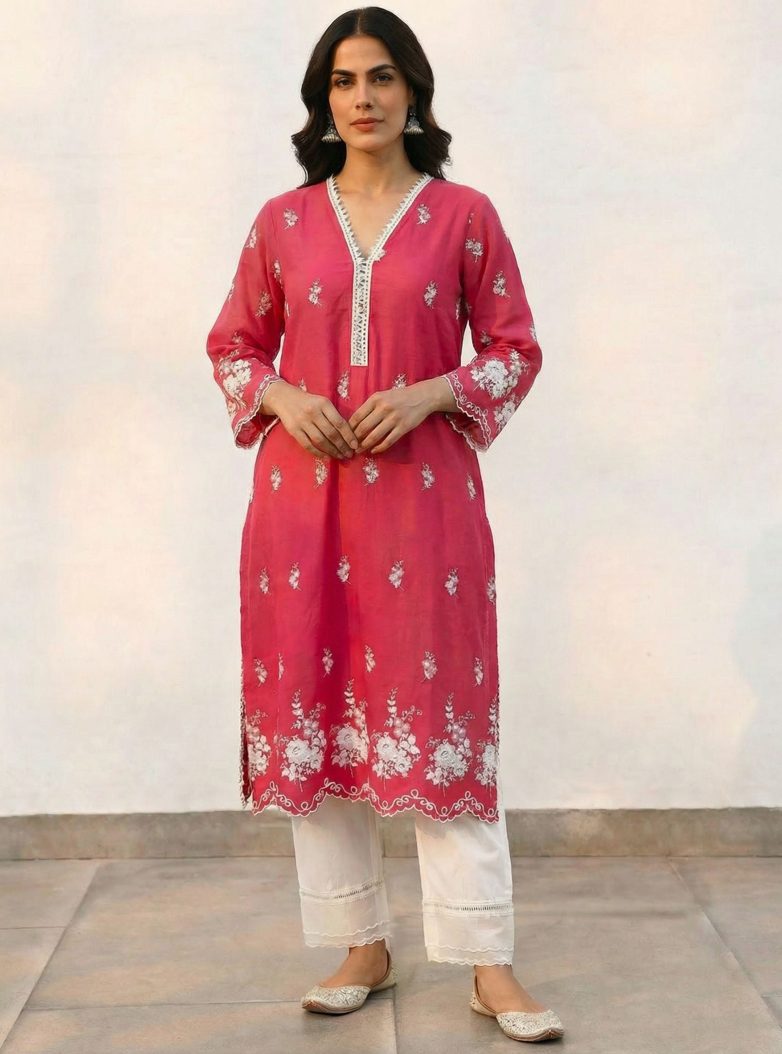 Love Song Supima Cotton Red Kurta Set