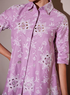 Mulmul Cotton Eve Lilac Shirt