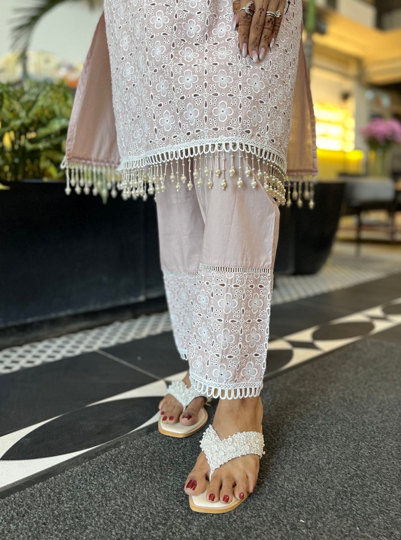 Sanny Supima Cotton Printed Pink Kurta Set main image 1