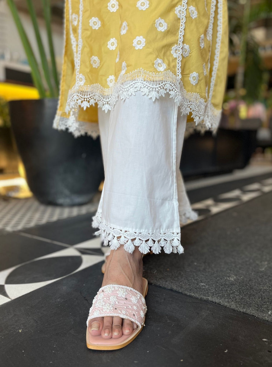 Holly Kurta Peach and Tassel Pyajama