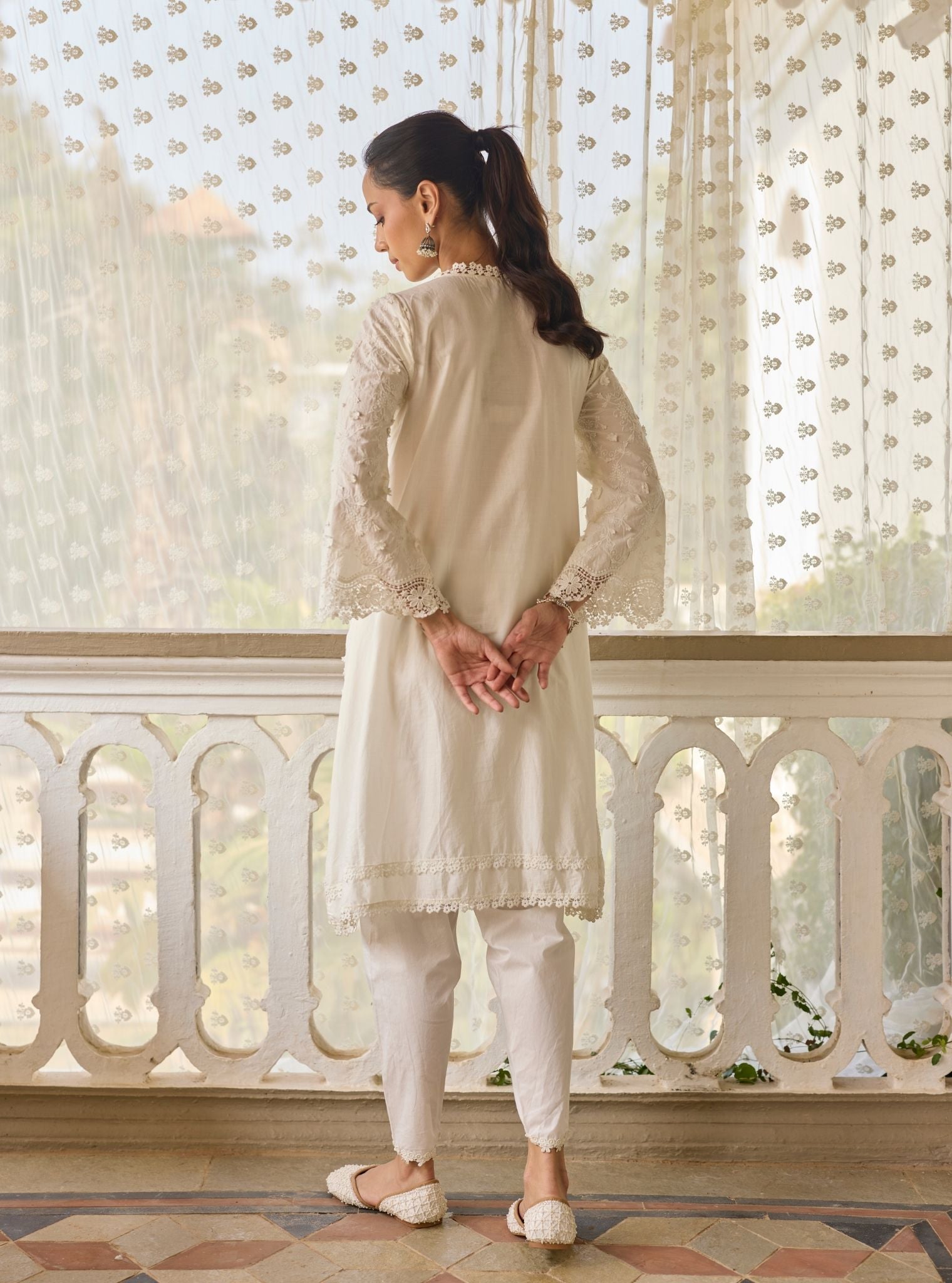 Baybreeze Supima Cotton White Kurta Set