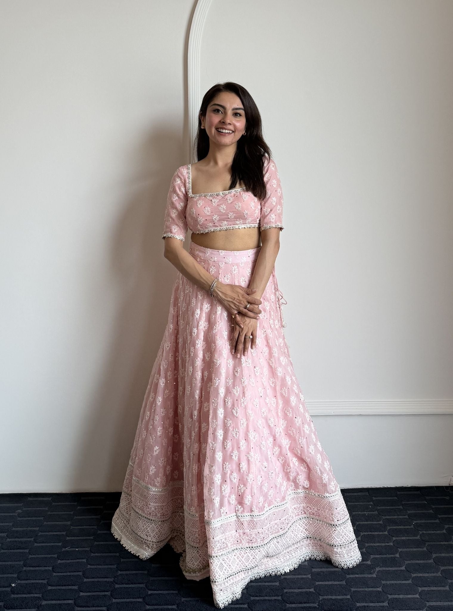 Kilol Organza Pink Lehenga Set