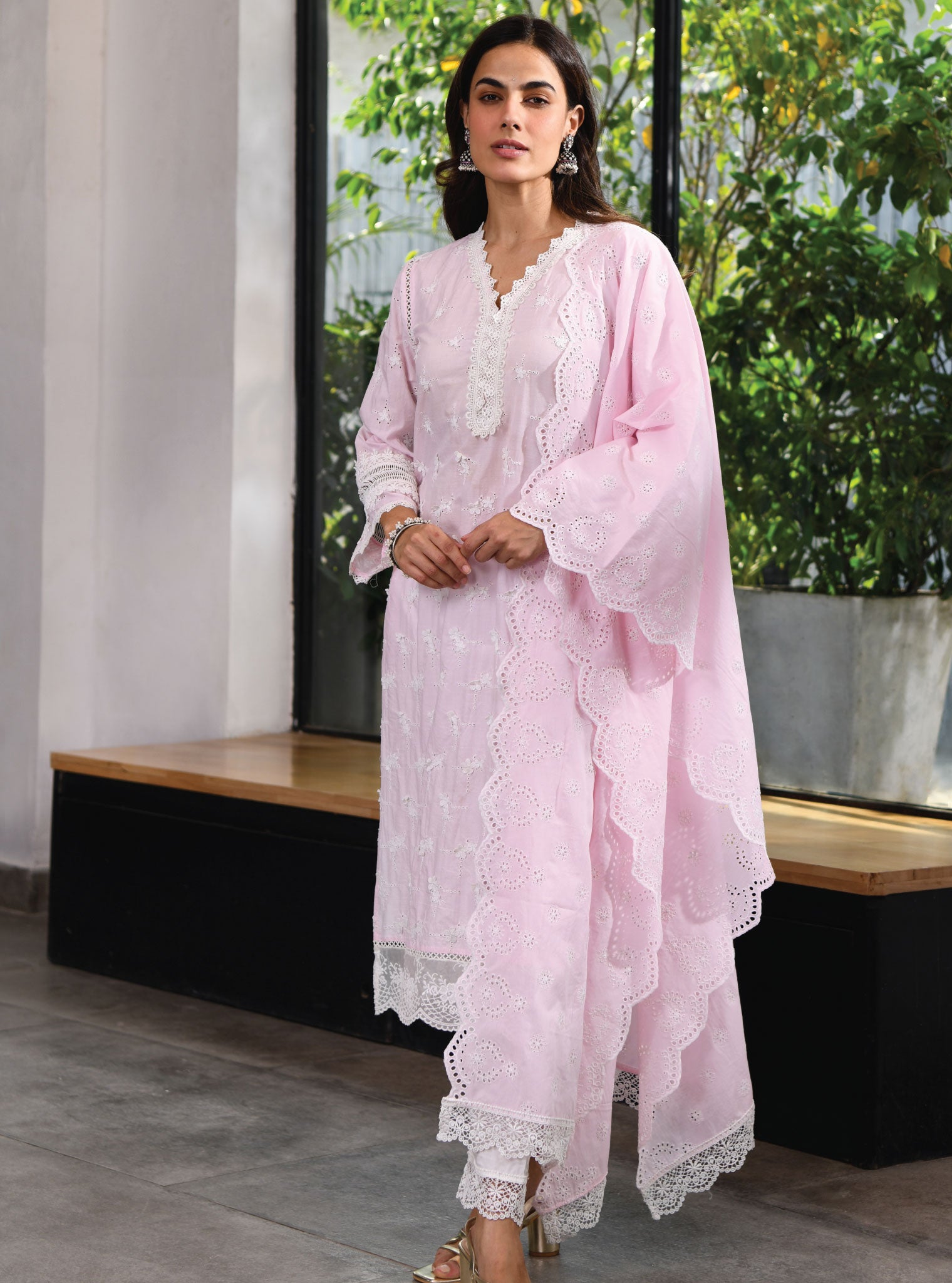 Mulmul Cotton Wells Pink Dupatta