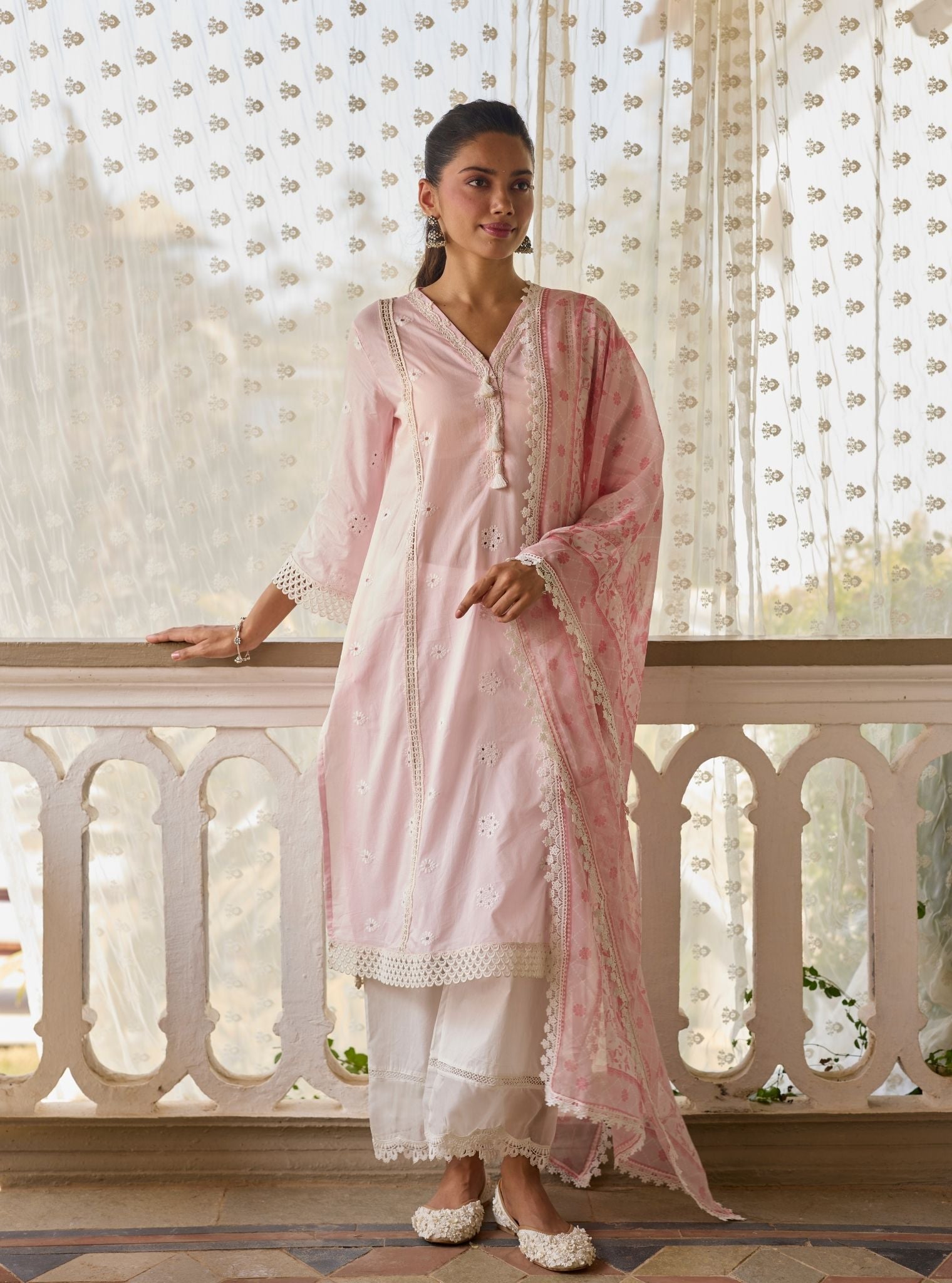 Etasha Supima Cotton Pink Kurta Set