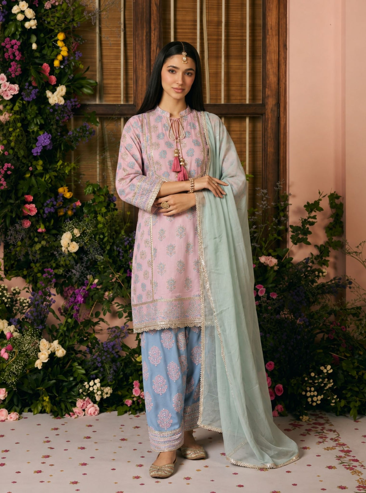 Aphinya Supima Cotton Pink Kurta Set