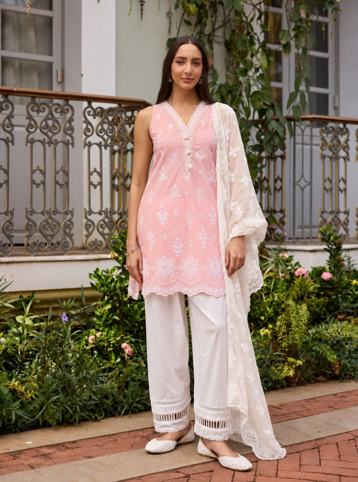 Zoa Supima Cotton Pink Kurta Set