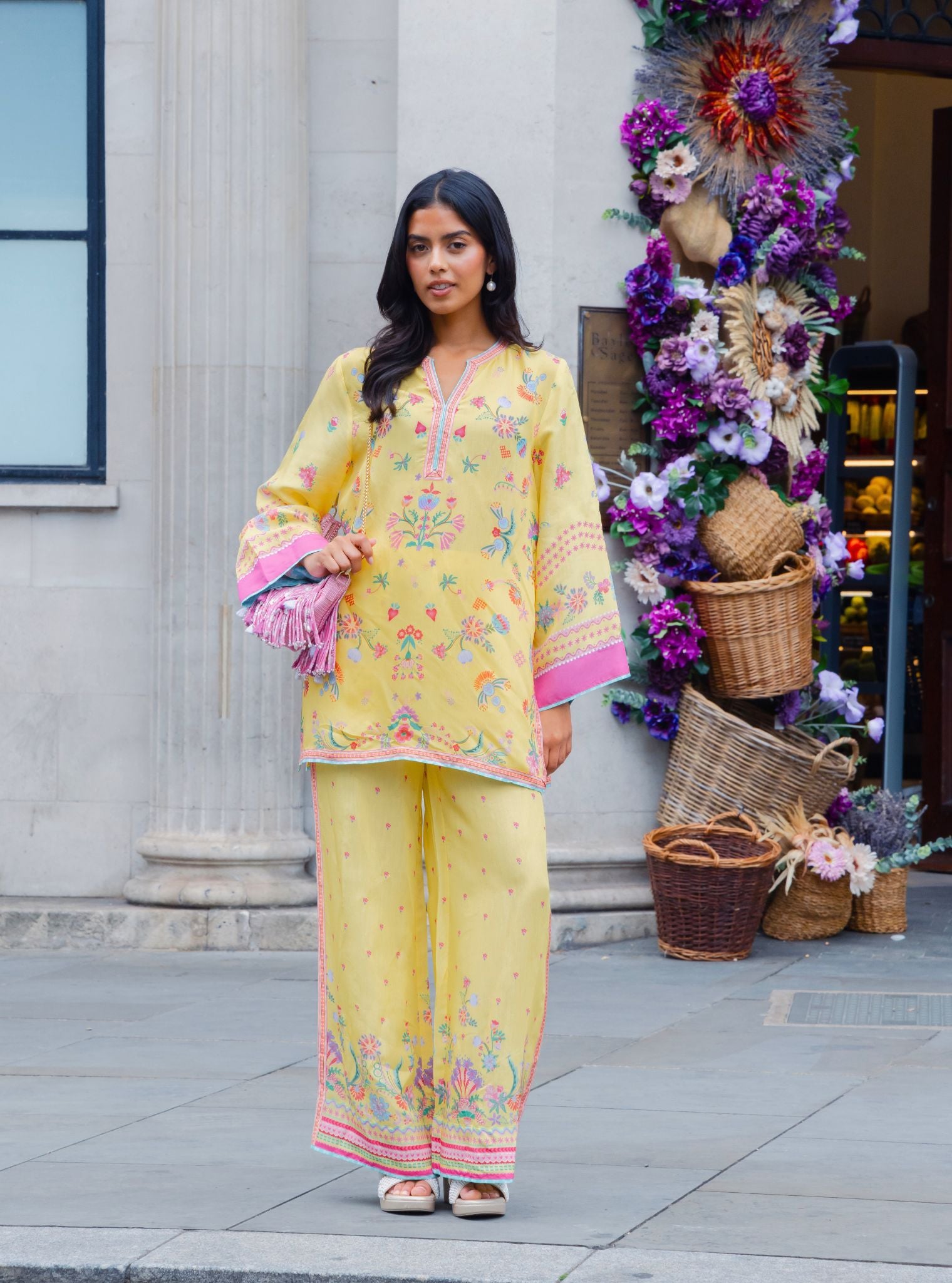Evara Lawn Printed Yellow Co-ord Set
