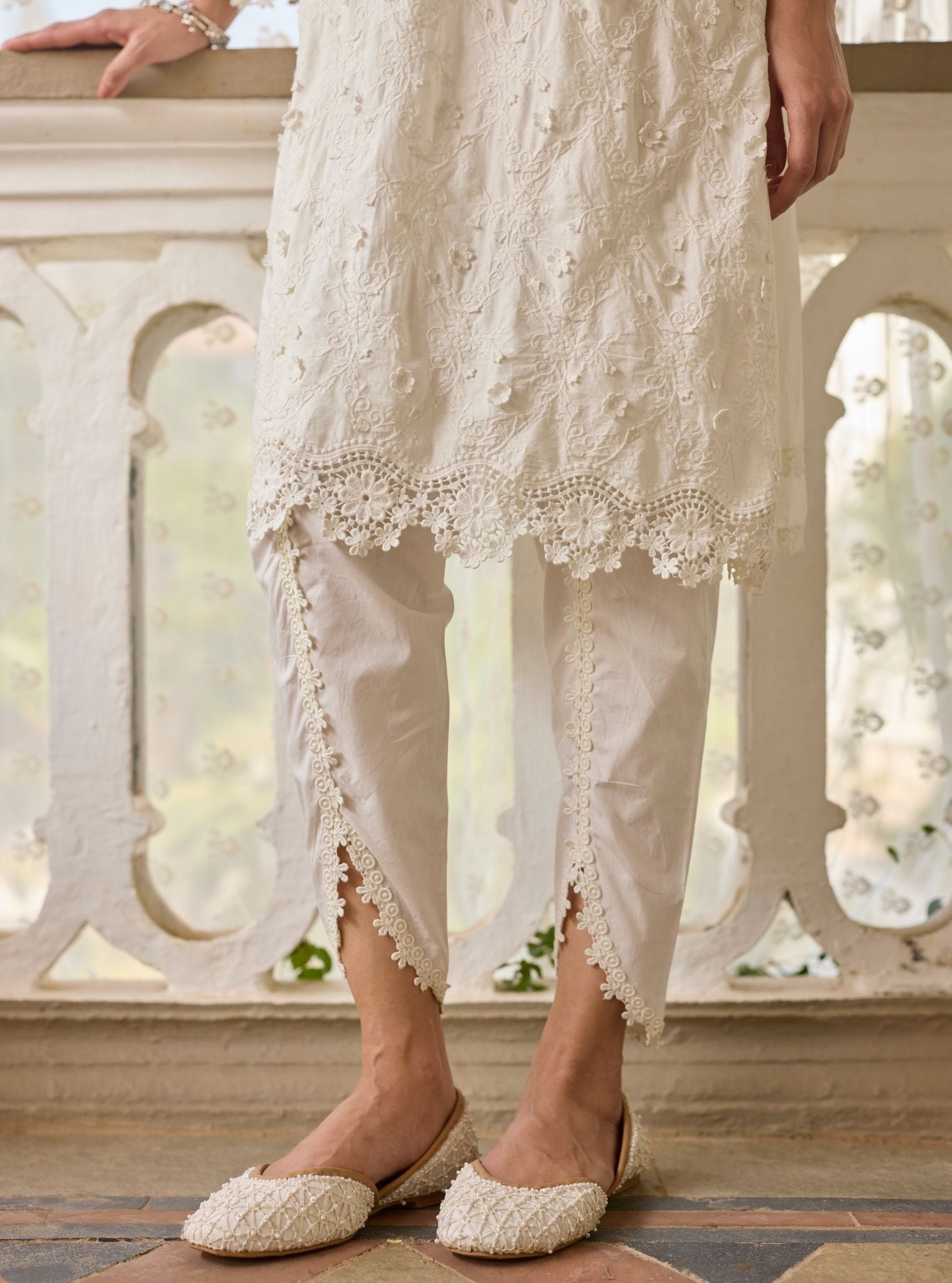 Baybreeze Supima Cotton White Kurta Set