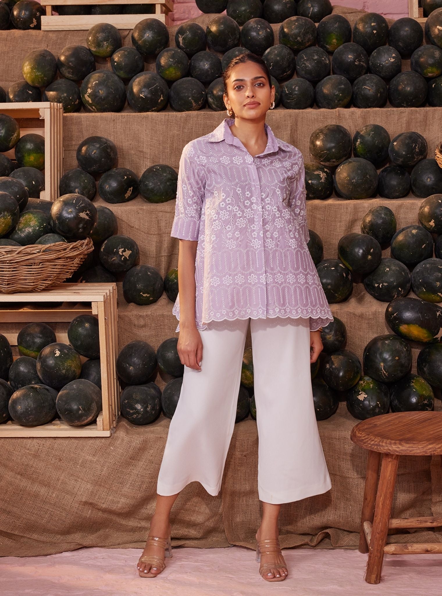 Mulmul Cotton Erica Lilac Shirt