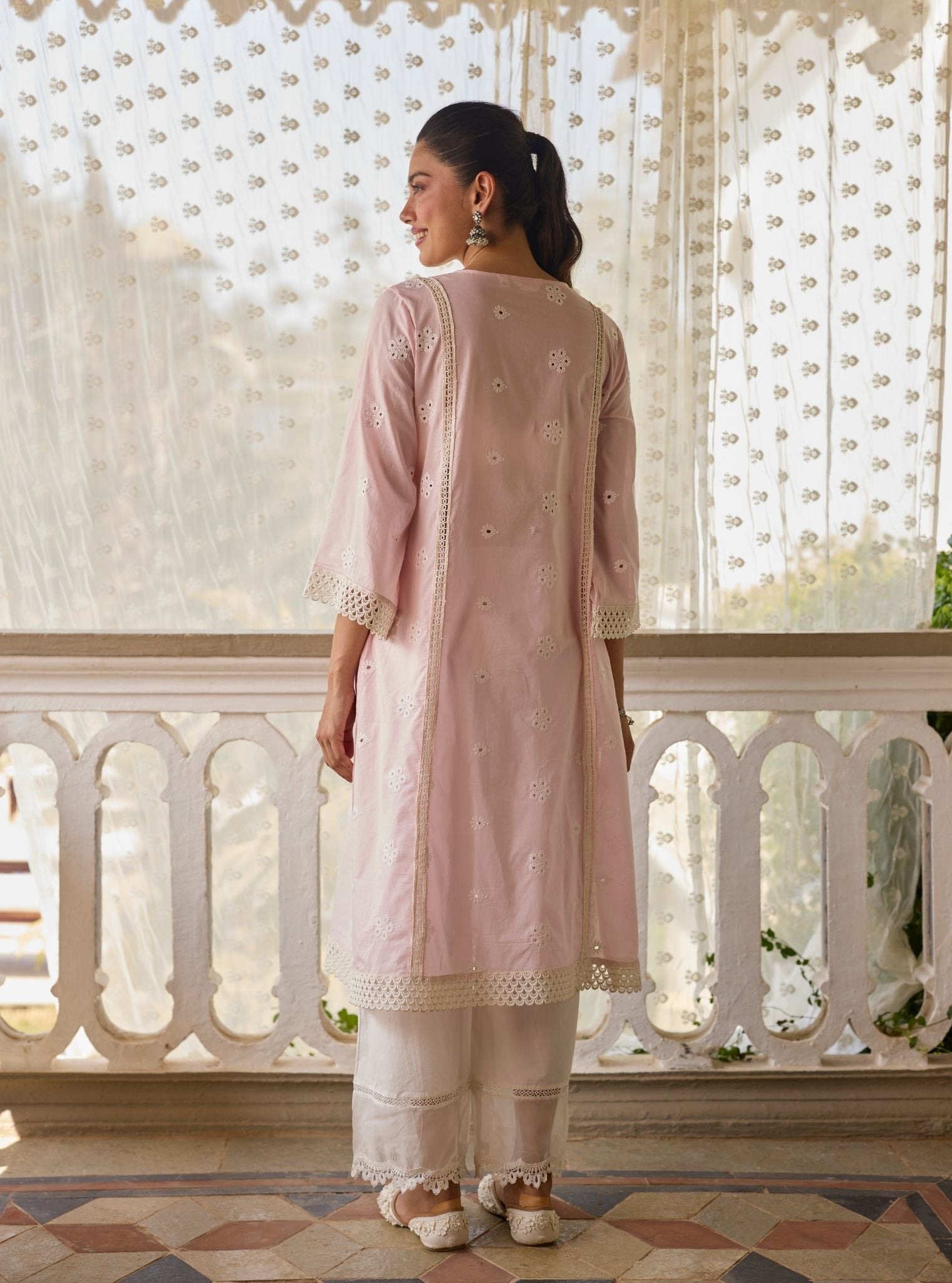 Etasha Supima Cotton Pink Kurta Set