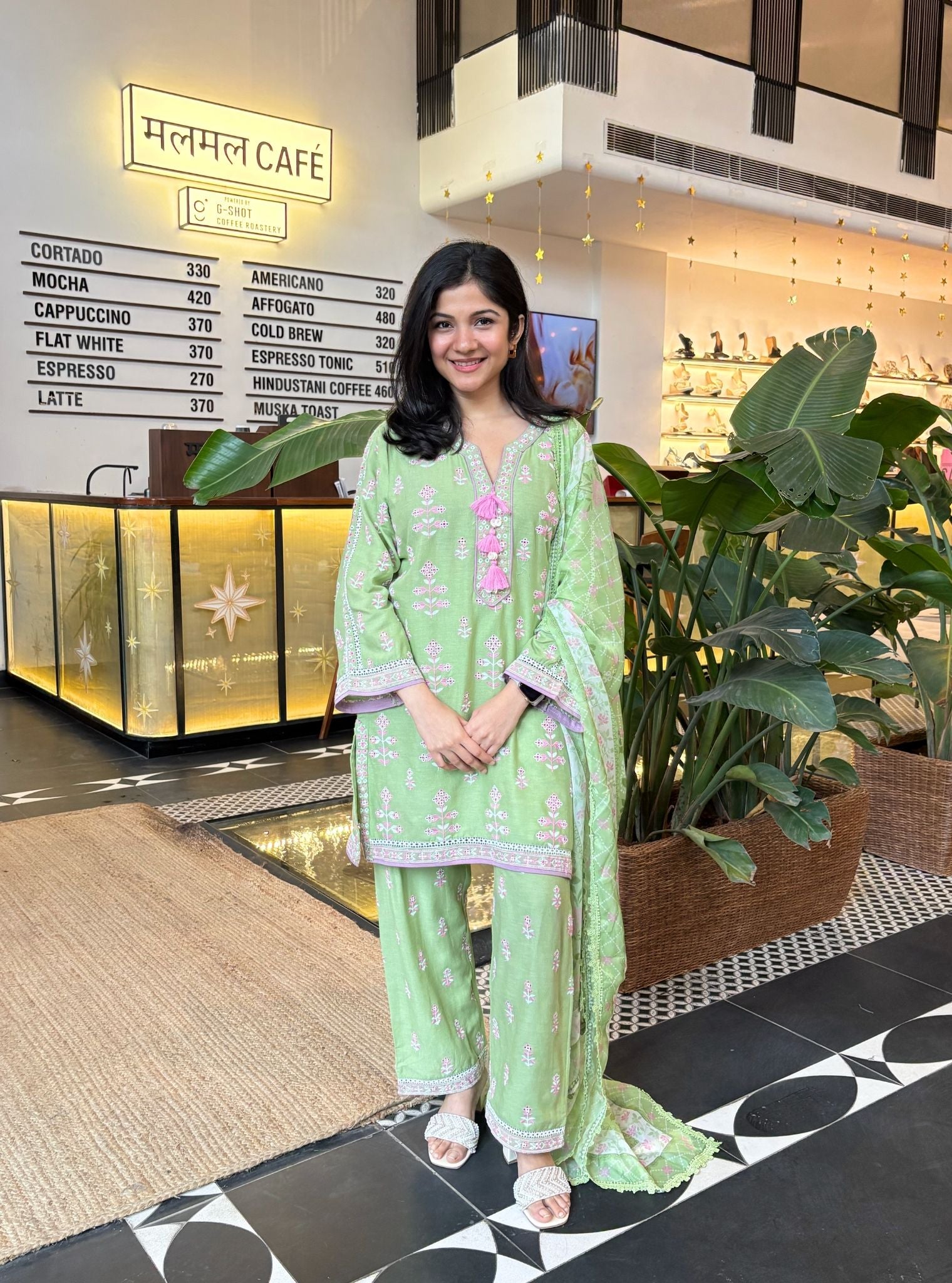 Zano Linen Green Kurta Set
