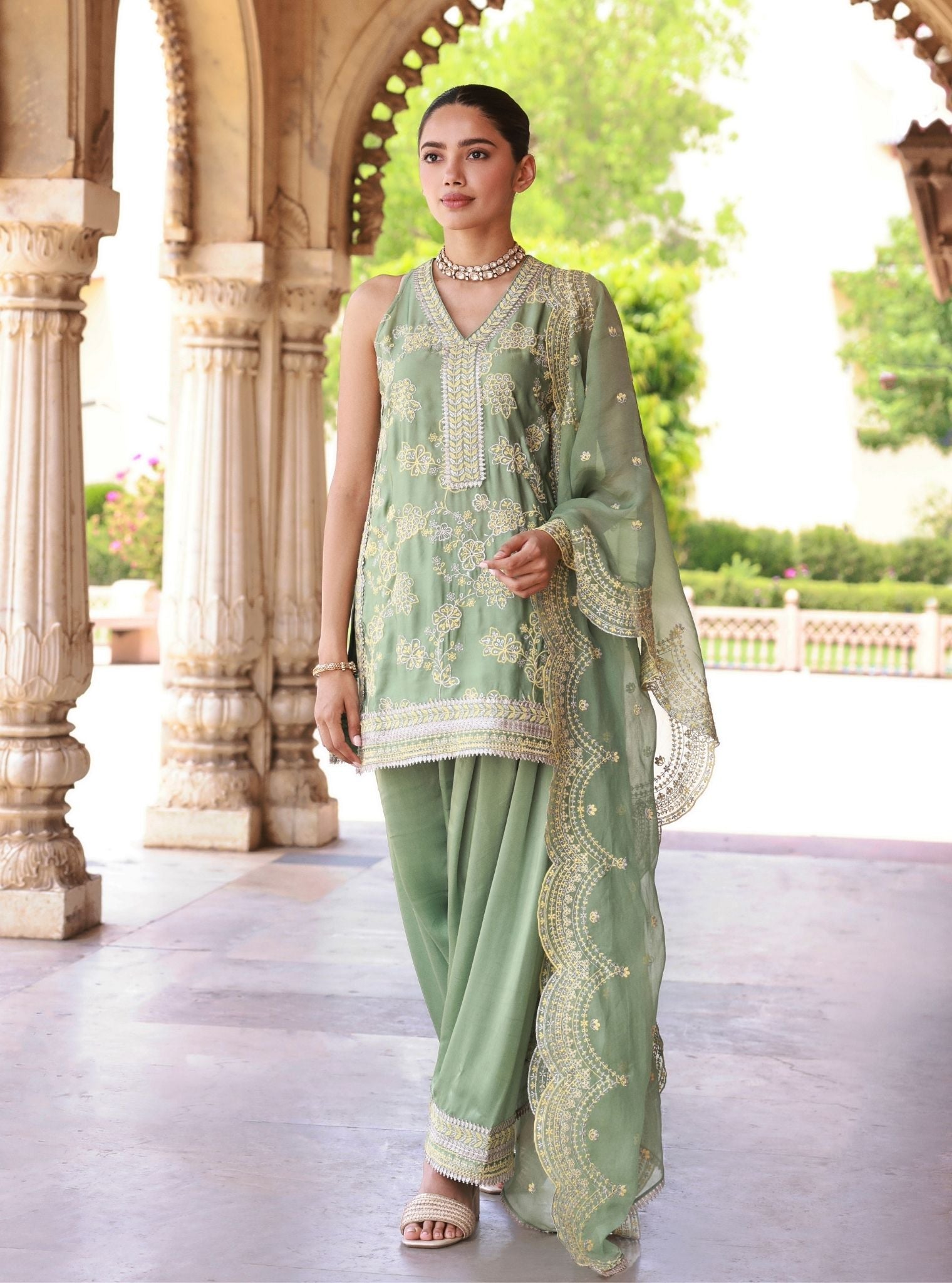 Jivara Sage Green Kurta Set
