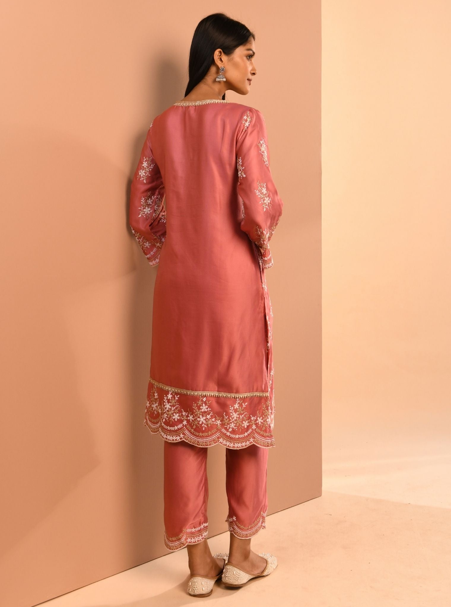 Mulmul Cupro Valaya Mauve Kurta