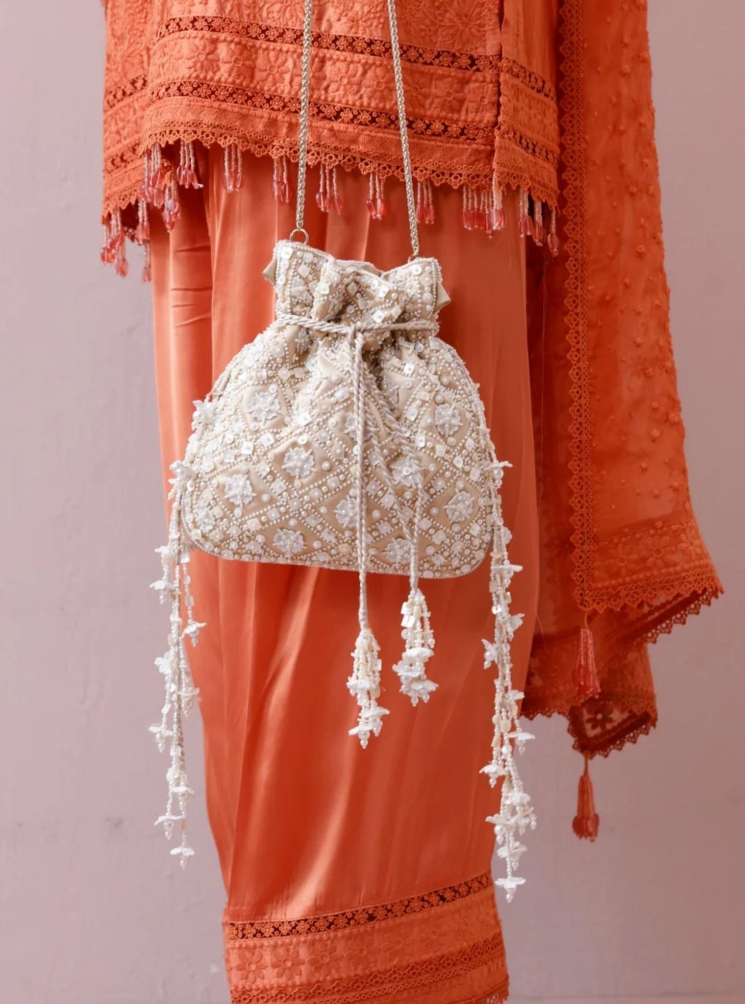 Blooming Dale Light Gold Potli Bag