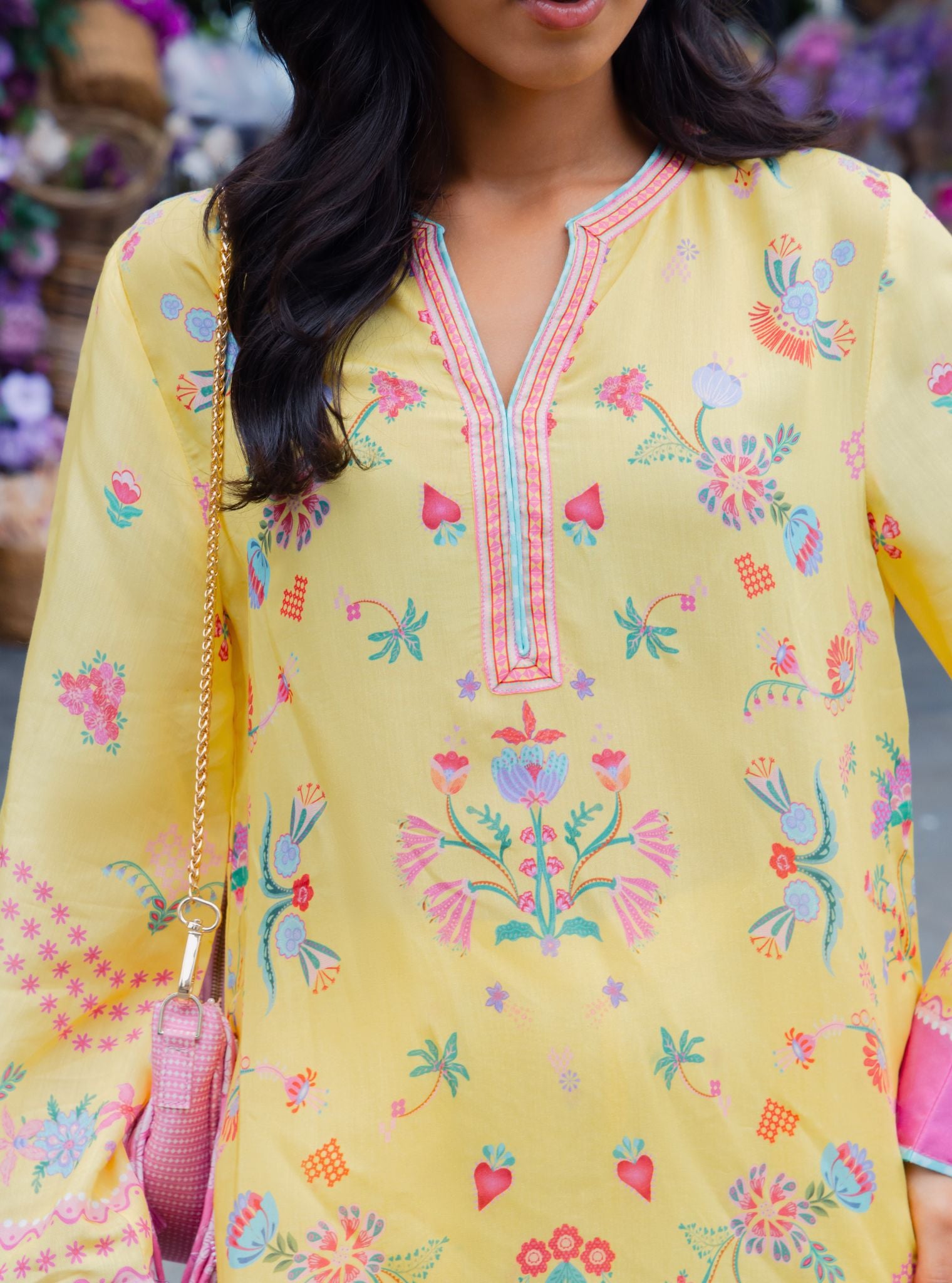 Evara Lawn Printed Yellow Co-ord Set