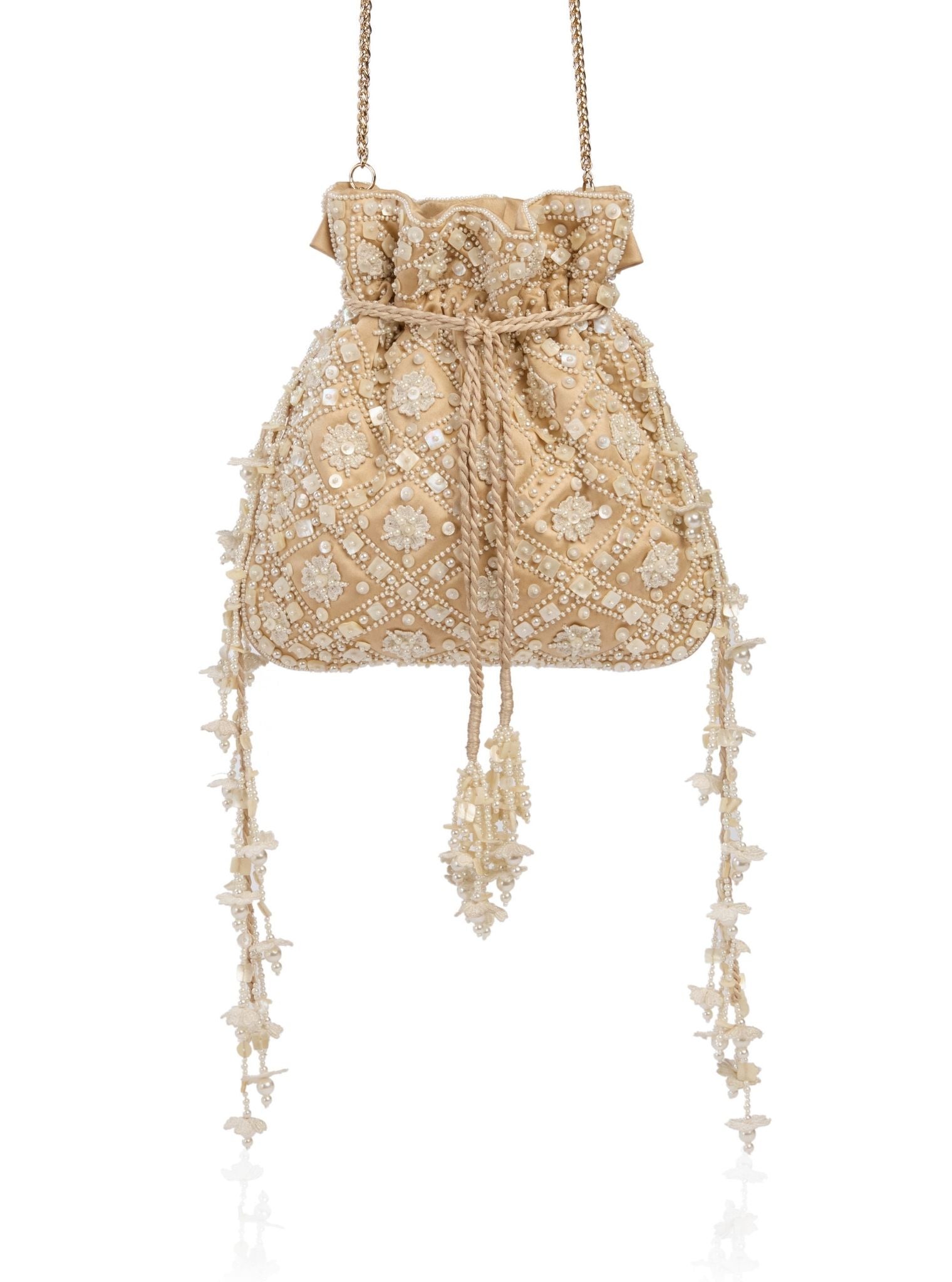 Blooming Dale Light Gold Potli Bag
