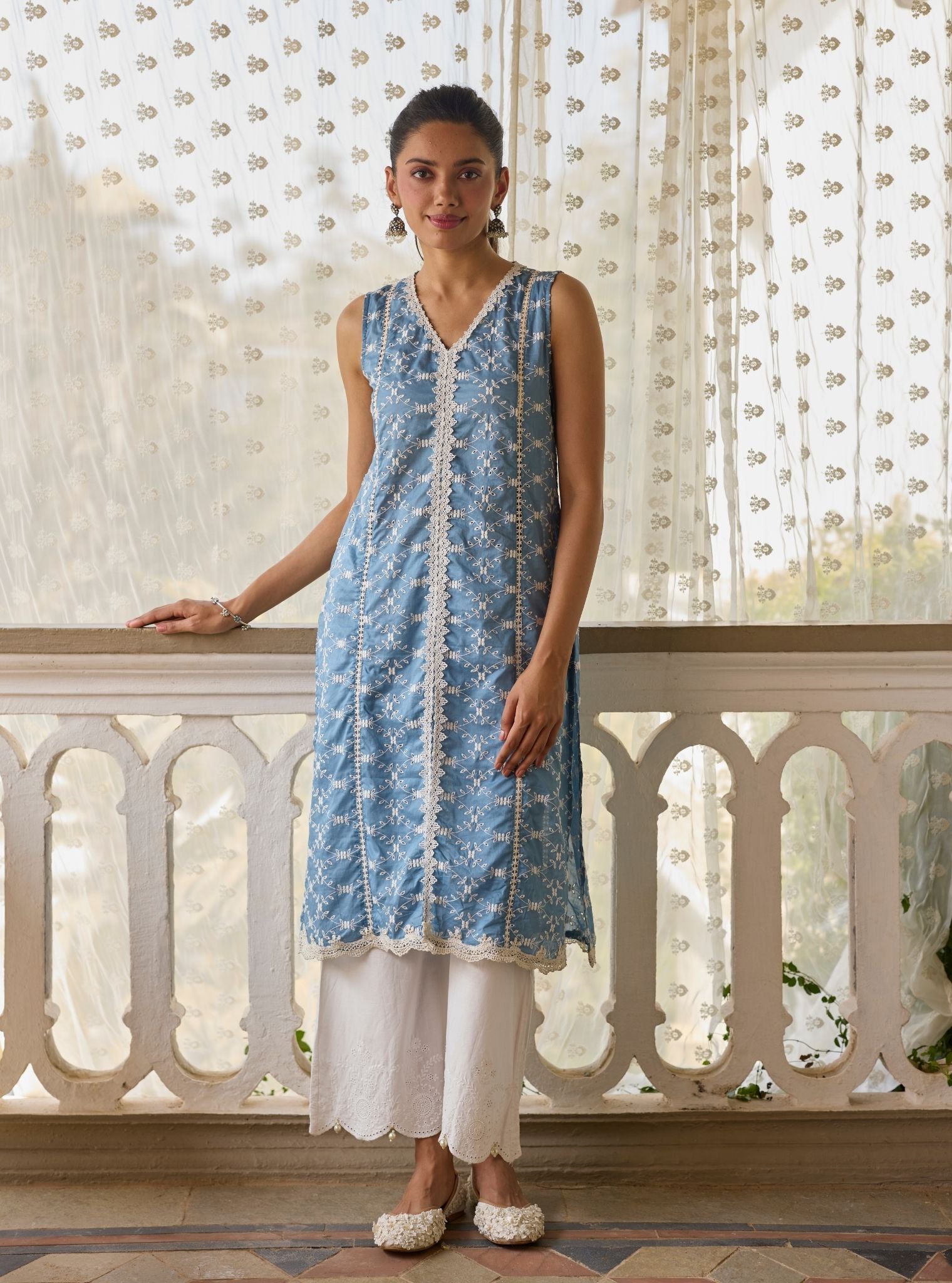 Eshana Supima Cotton Denim Kurta Set