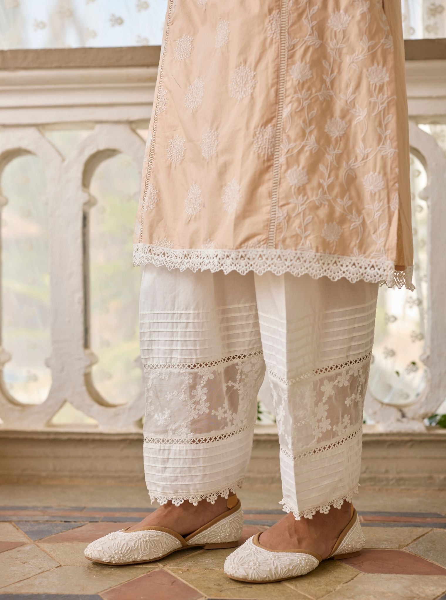 Kannur Supima Cotton Beige Kurta Set