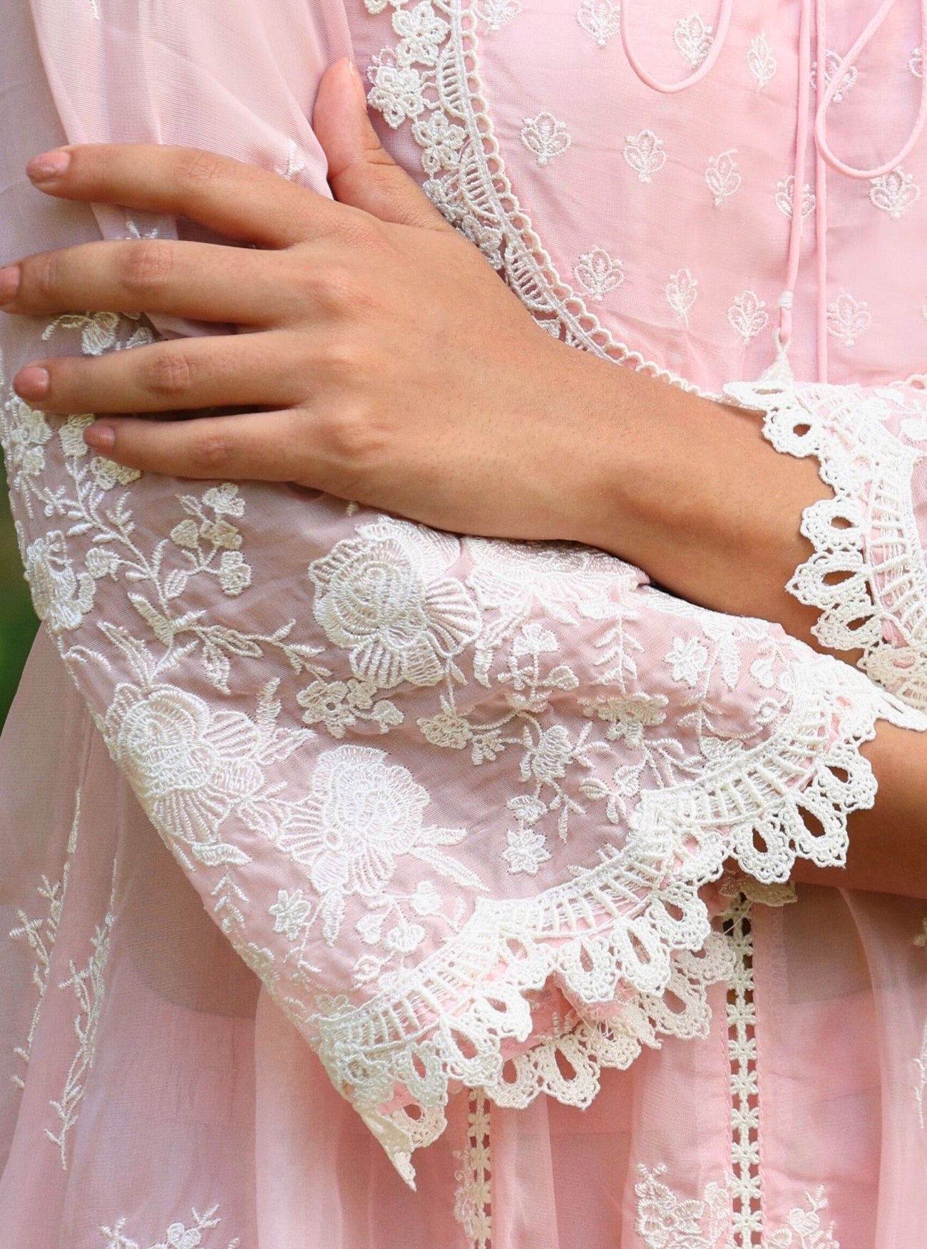 Gulabo Organza Pink Anarkali Kurta Set