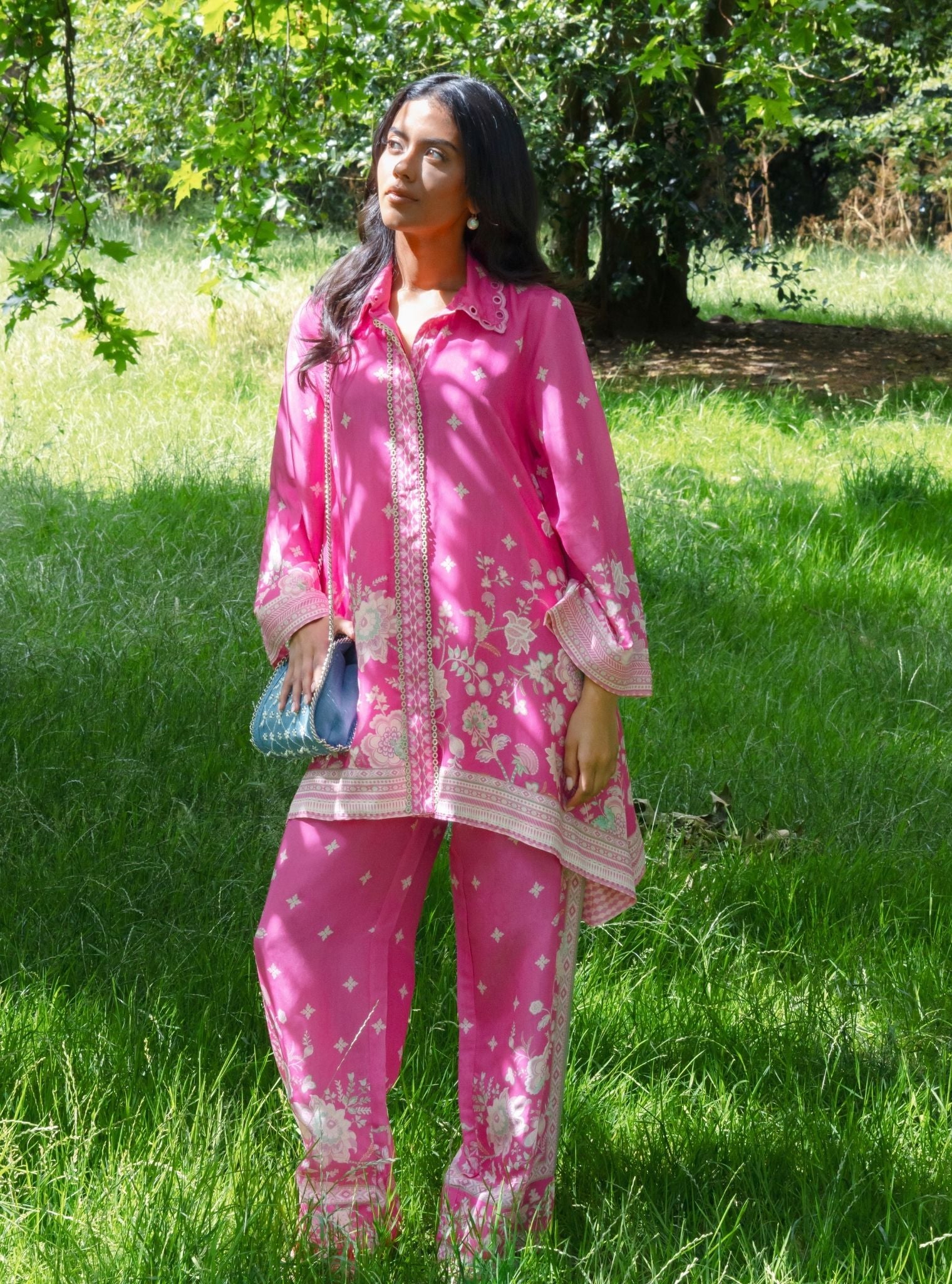 Odelle Lawn Printed Fuchsia Co-ord Set