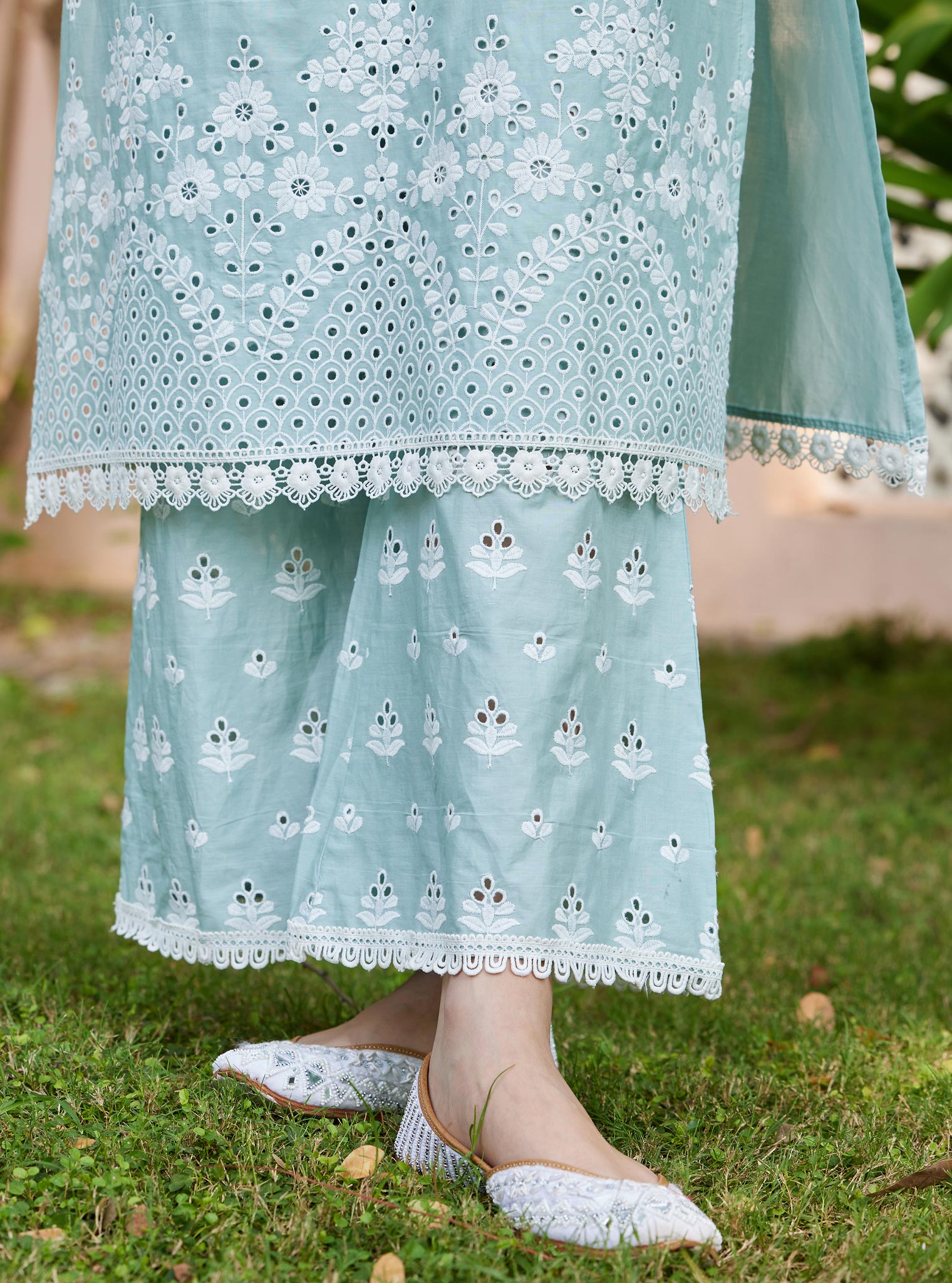 Mulmul Cotton Peehu Light Blue Pant