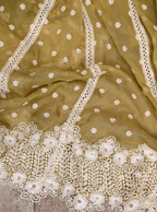 Mulmul Tencel Luxe Organza Cherie Green Dupatta main image 1