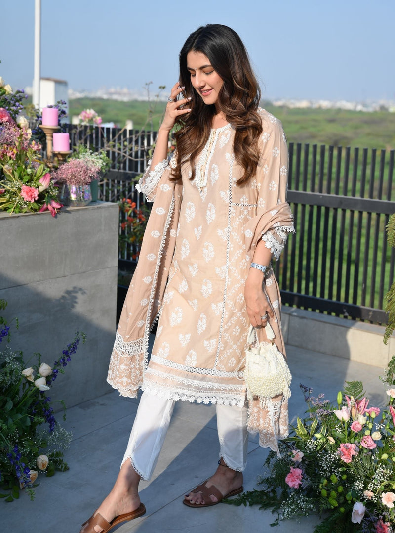 Mulmul Supima Cotton Darya Beige Kurta