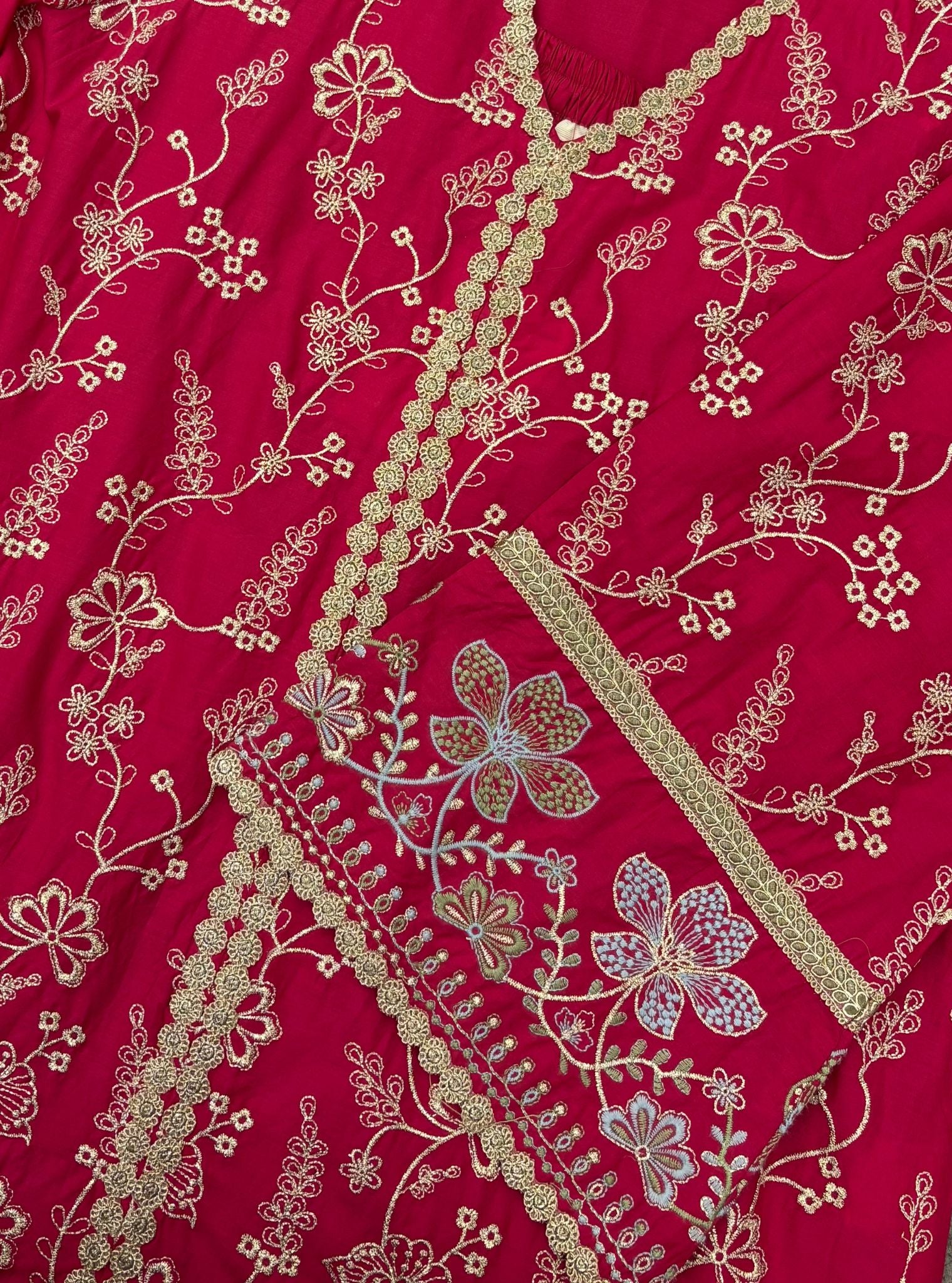 Rina Cotton Fuchsia Kurta with Fuchsia Dhoti Pant Set