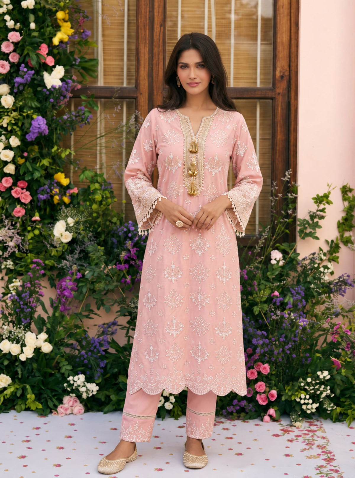 Amie Supima Cotton Peach Kurta Set