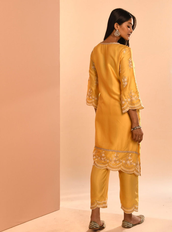 Valaya Cupro White Kurta Set main image 0